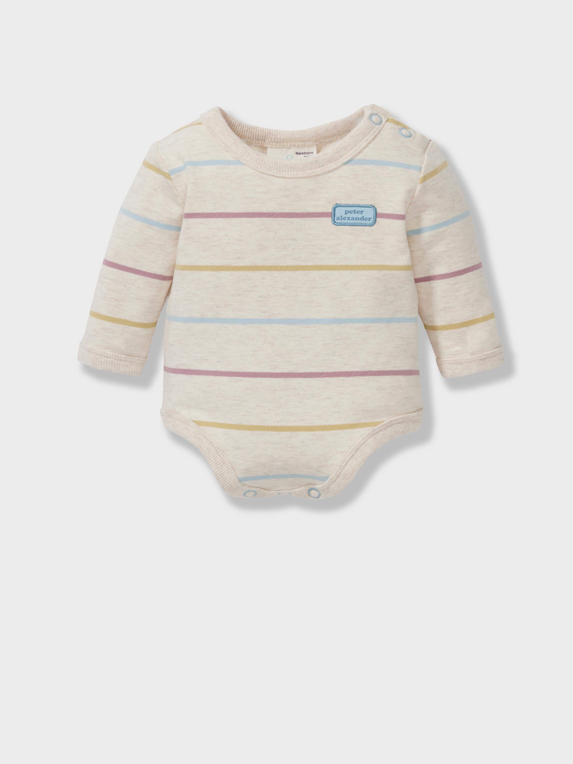 Baby Organics Striped Long Sleeve Romper
