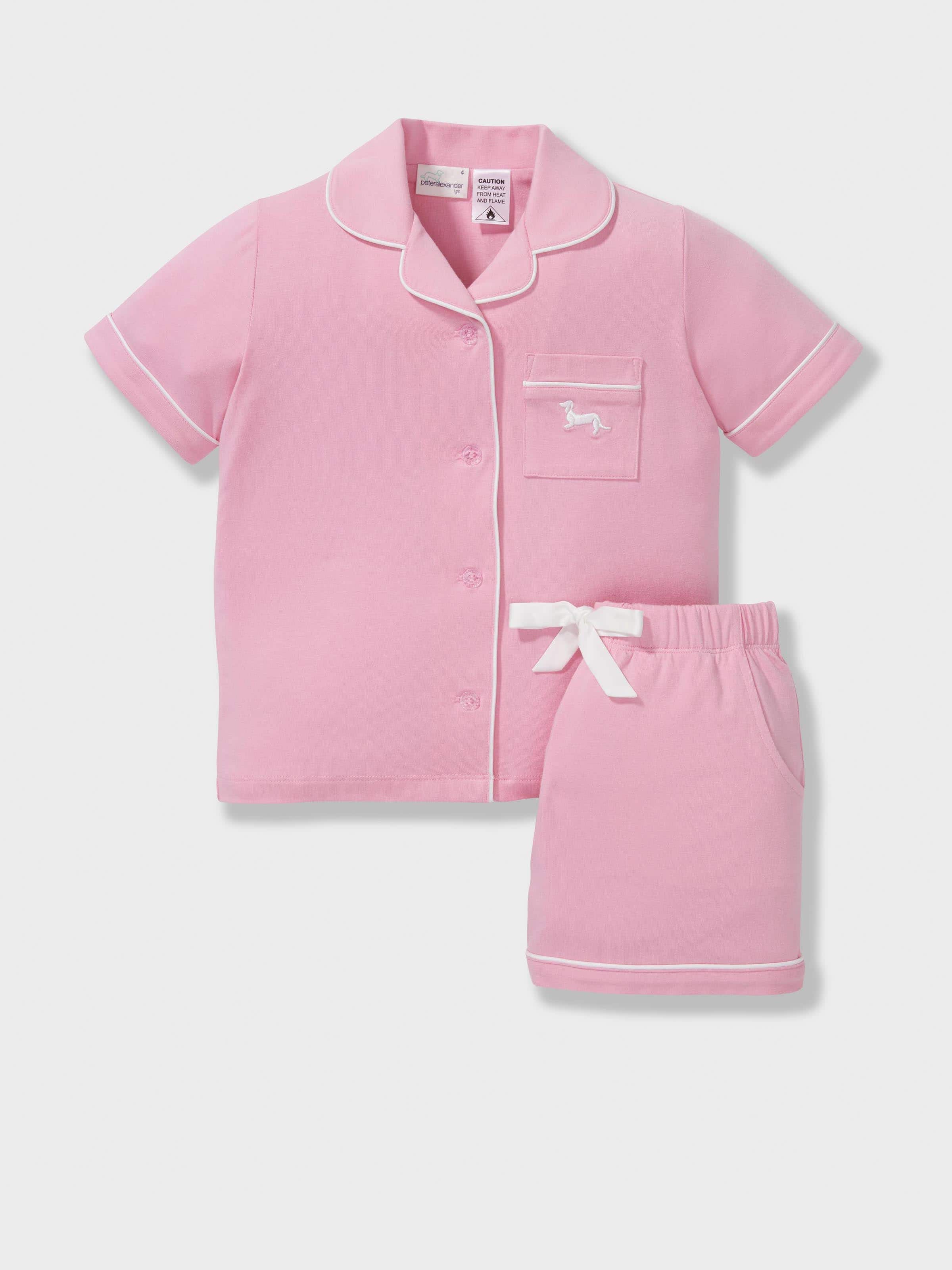 Jnr Girls Pink Bamboo Classic Shortie Pj Set