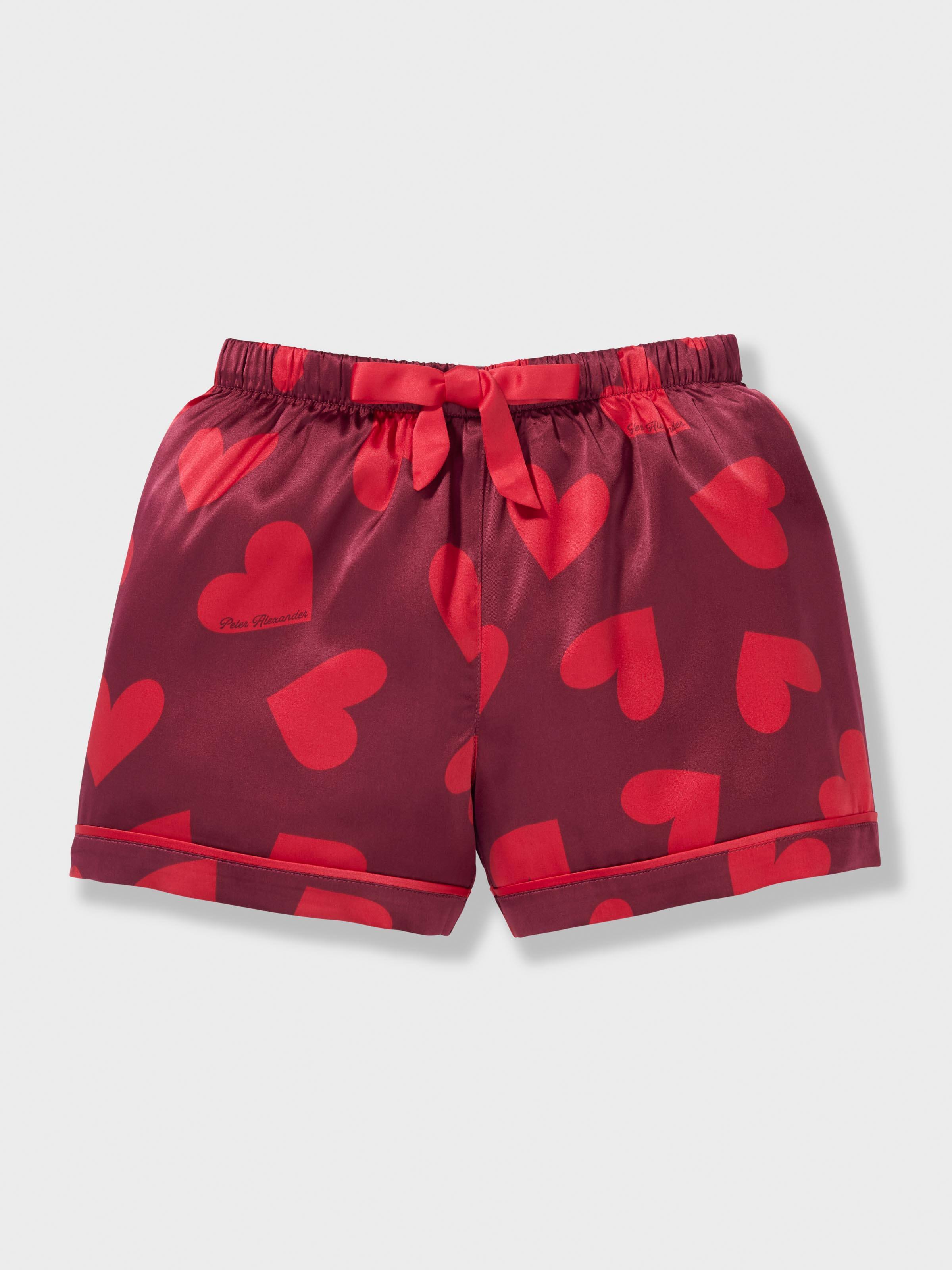 Jnr Girls Satin Heart Classic Shortie Pj Set