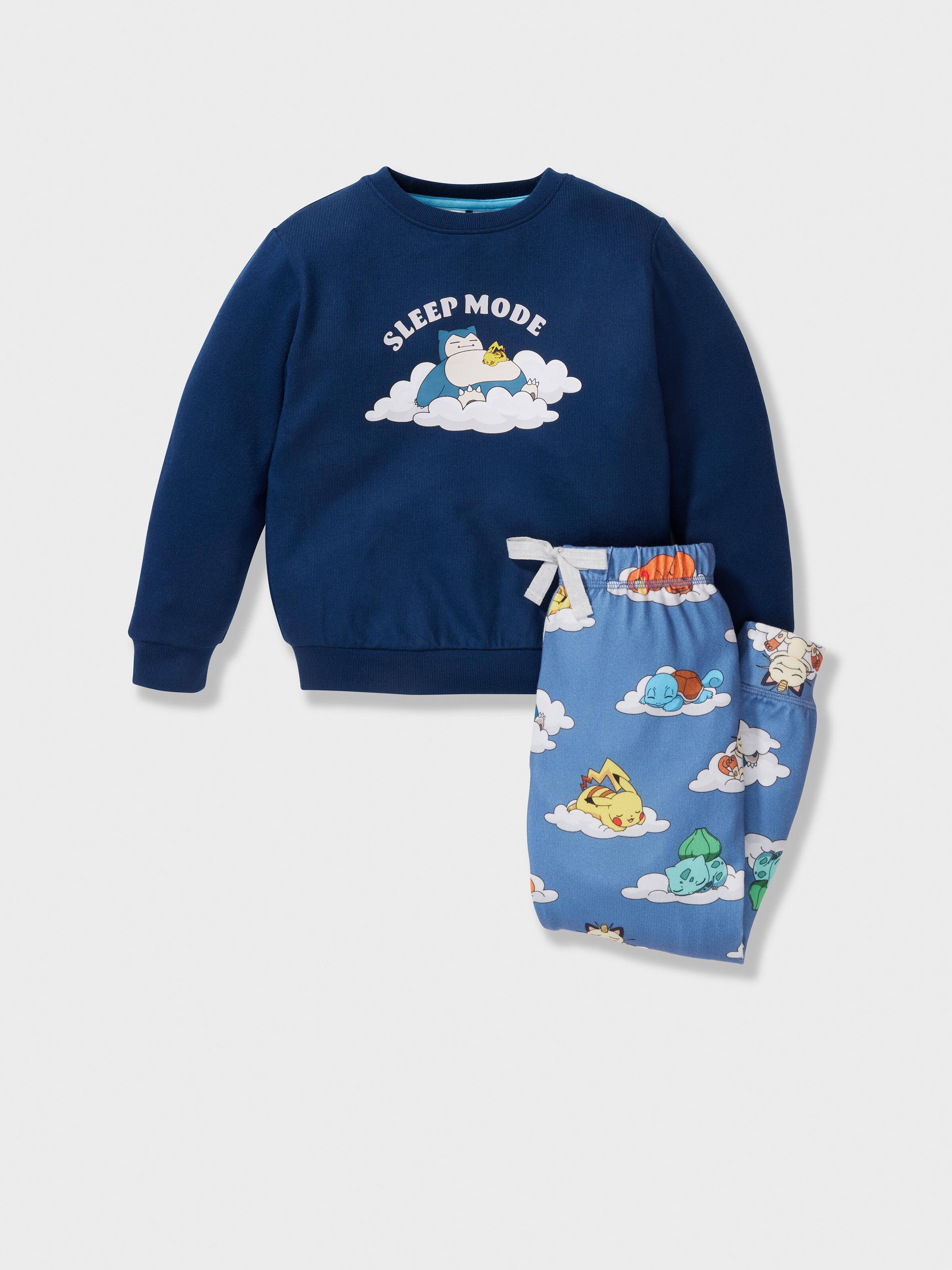 Jnr Kids Sleeping Pokemon Plush Long Pj Set
