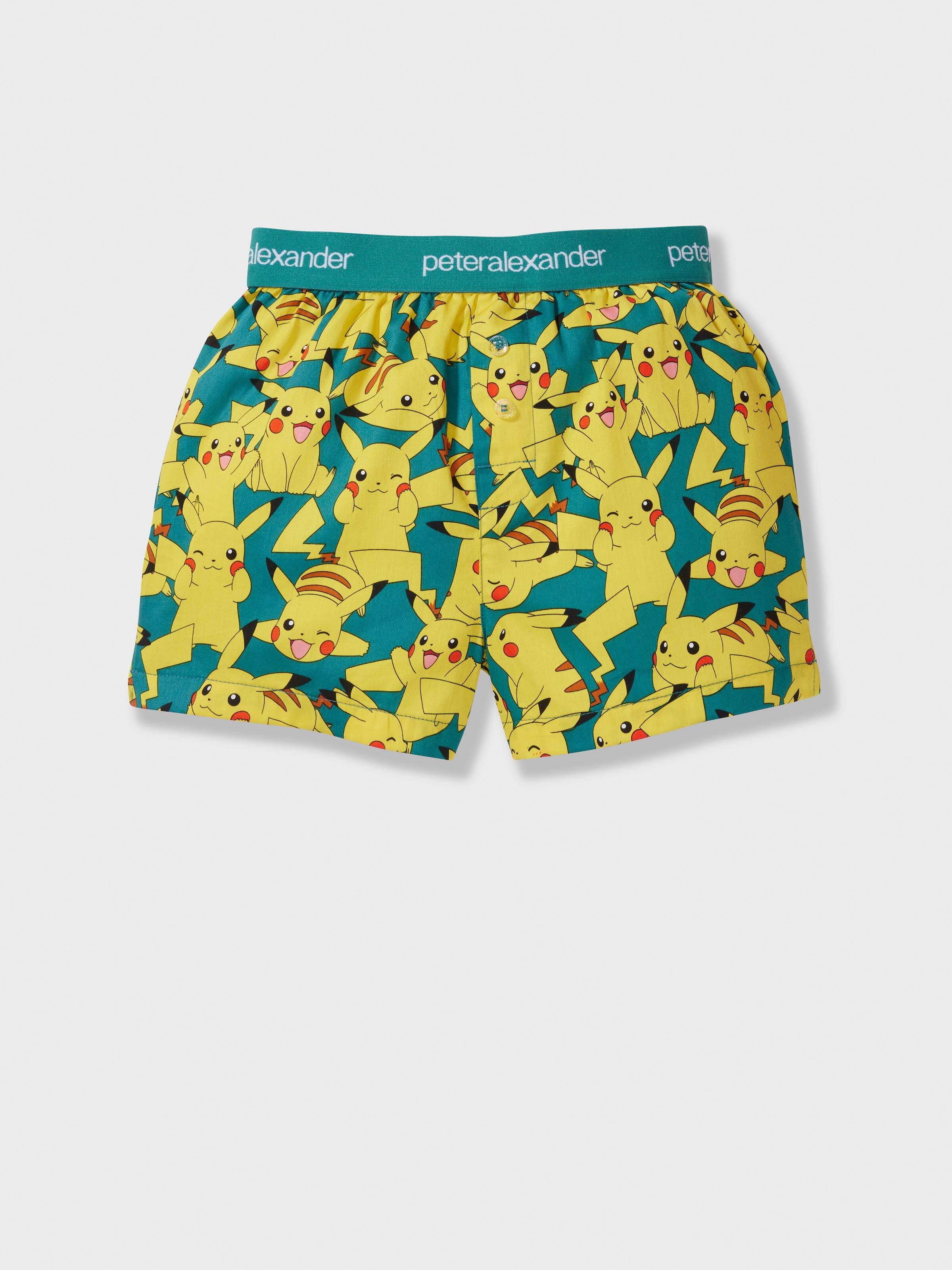Jnr Boys Pikachu 100% Cotton Boxer Short