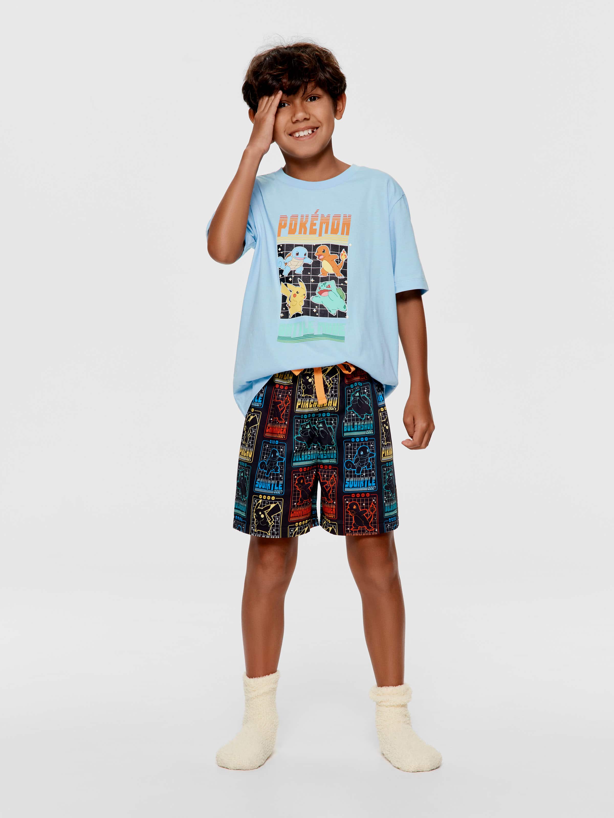 Boys Pokemon Battle 100% Cotton Short Pj Set