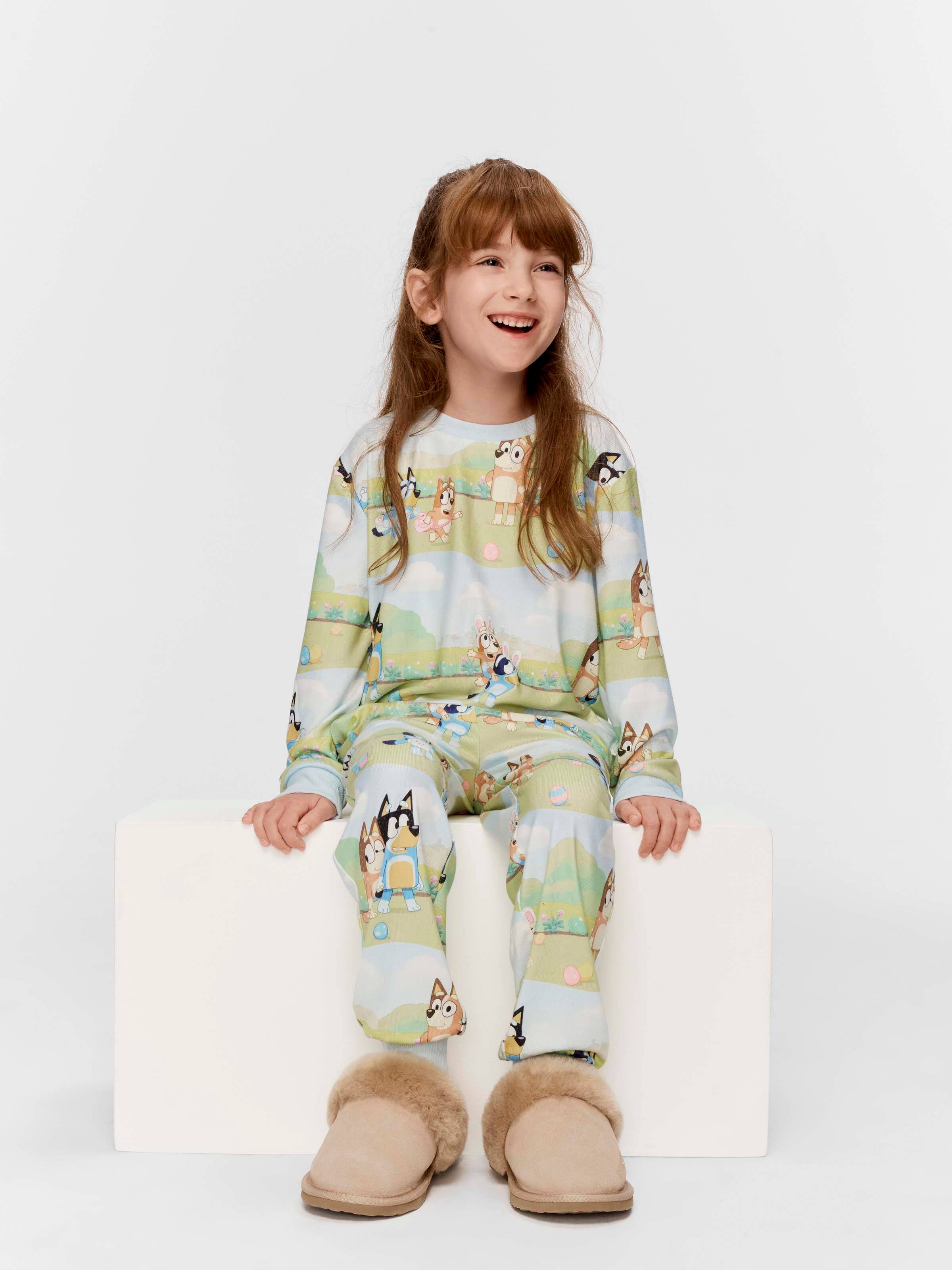 Jnr Kids Bluey Plush Long Pj Set