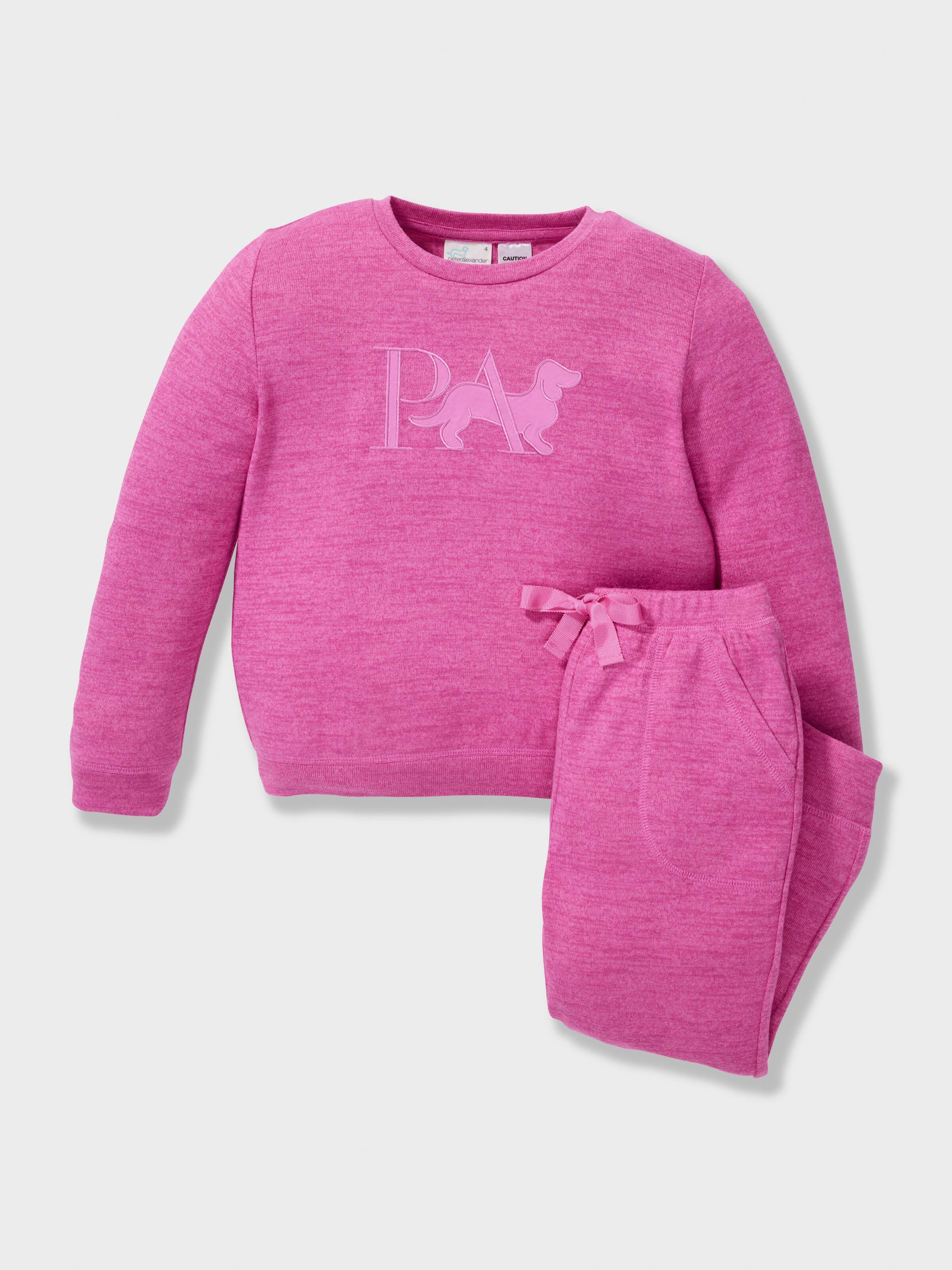 Jnr Girls Fuchsia Fuzzy Long Pj Set