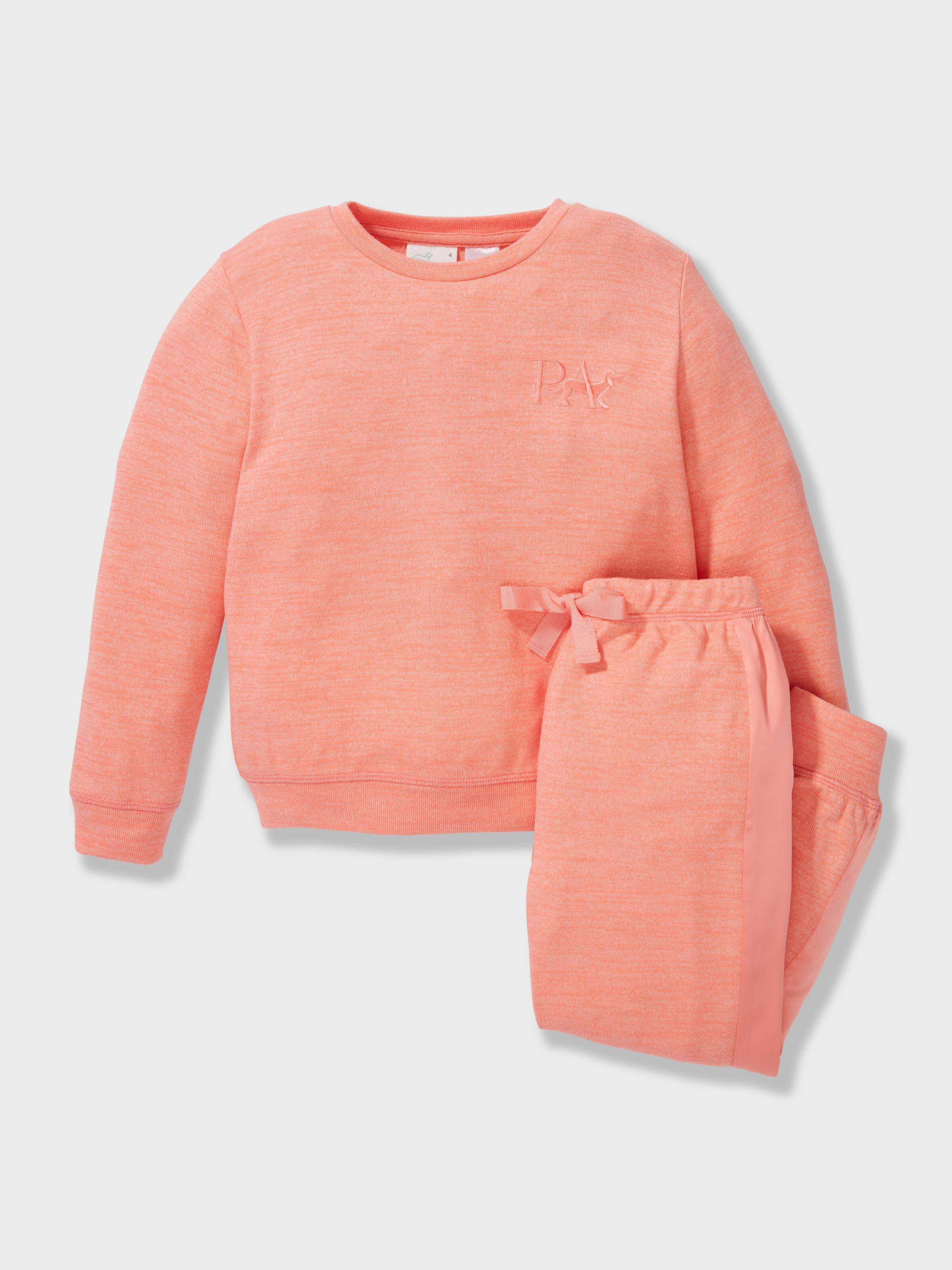 Jnr Girls Melon Fuzzy Long Pj Set