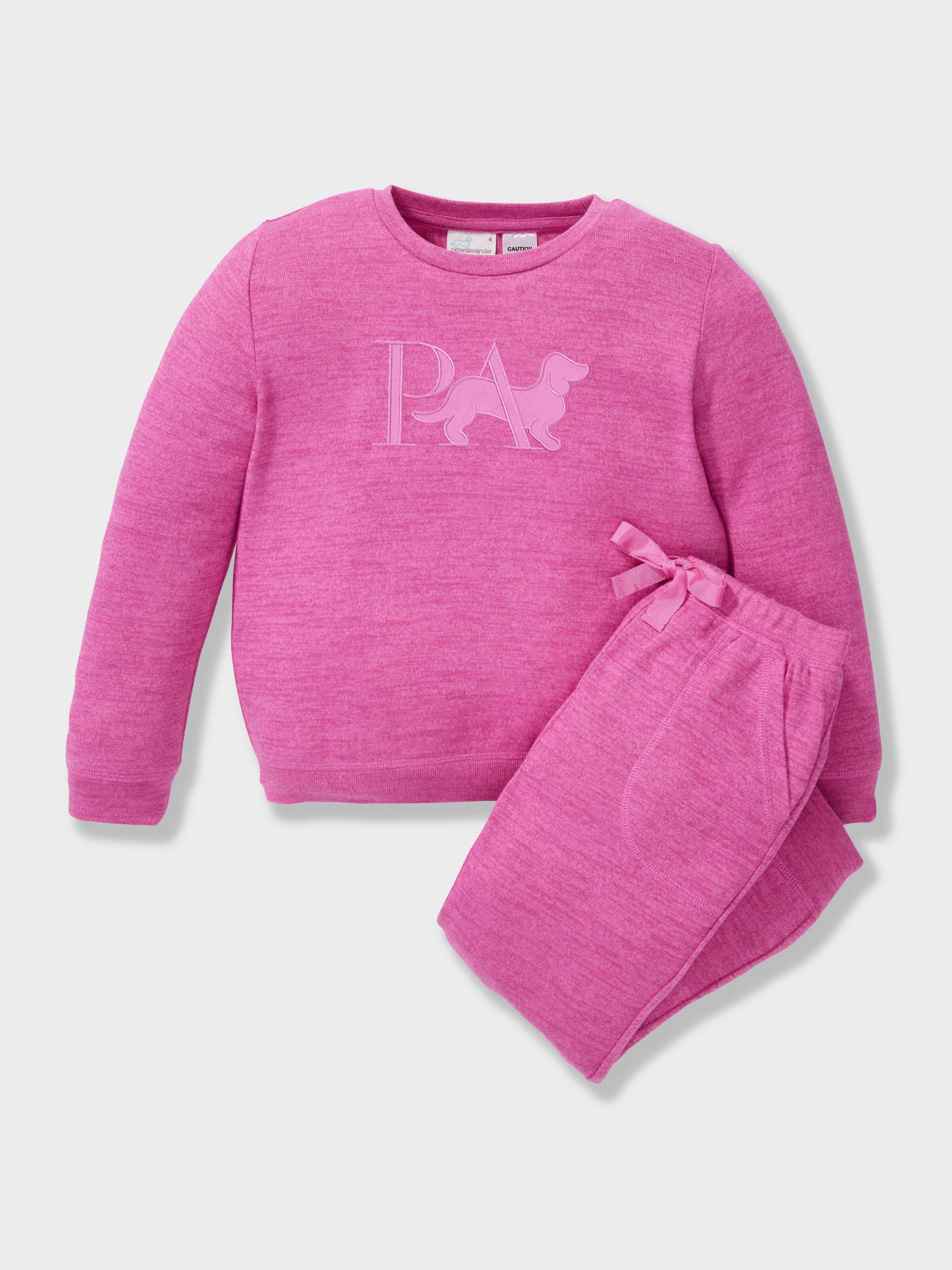 Girls Fuchsia Fuzzy Long Pj Set