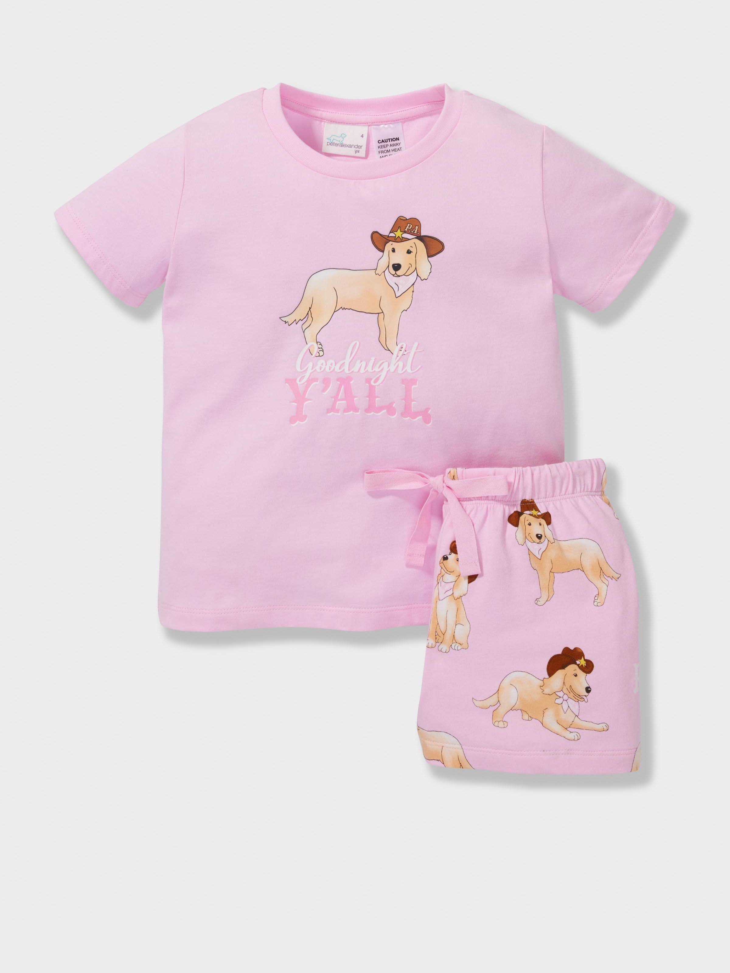 Jnr Girls Cowboy Dogs Short Pj Set