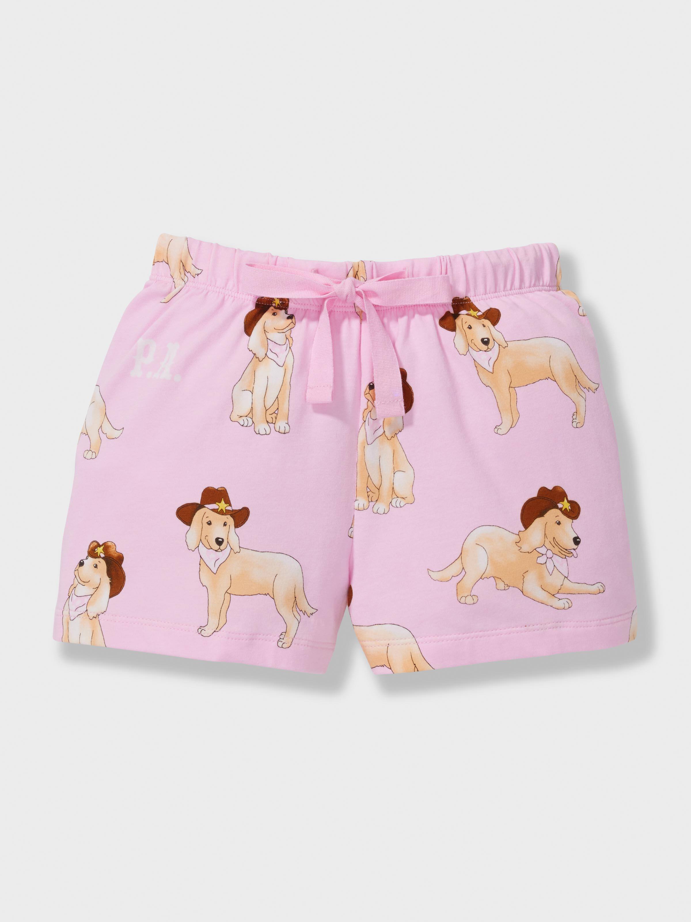 Girls Cowboy Dogs Short Pj Set