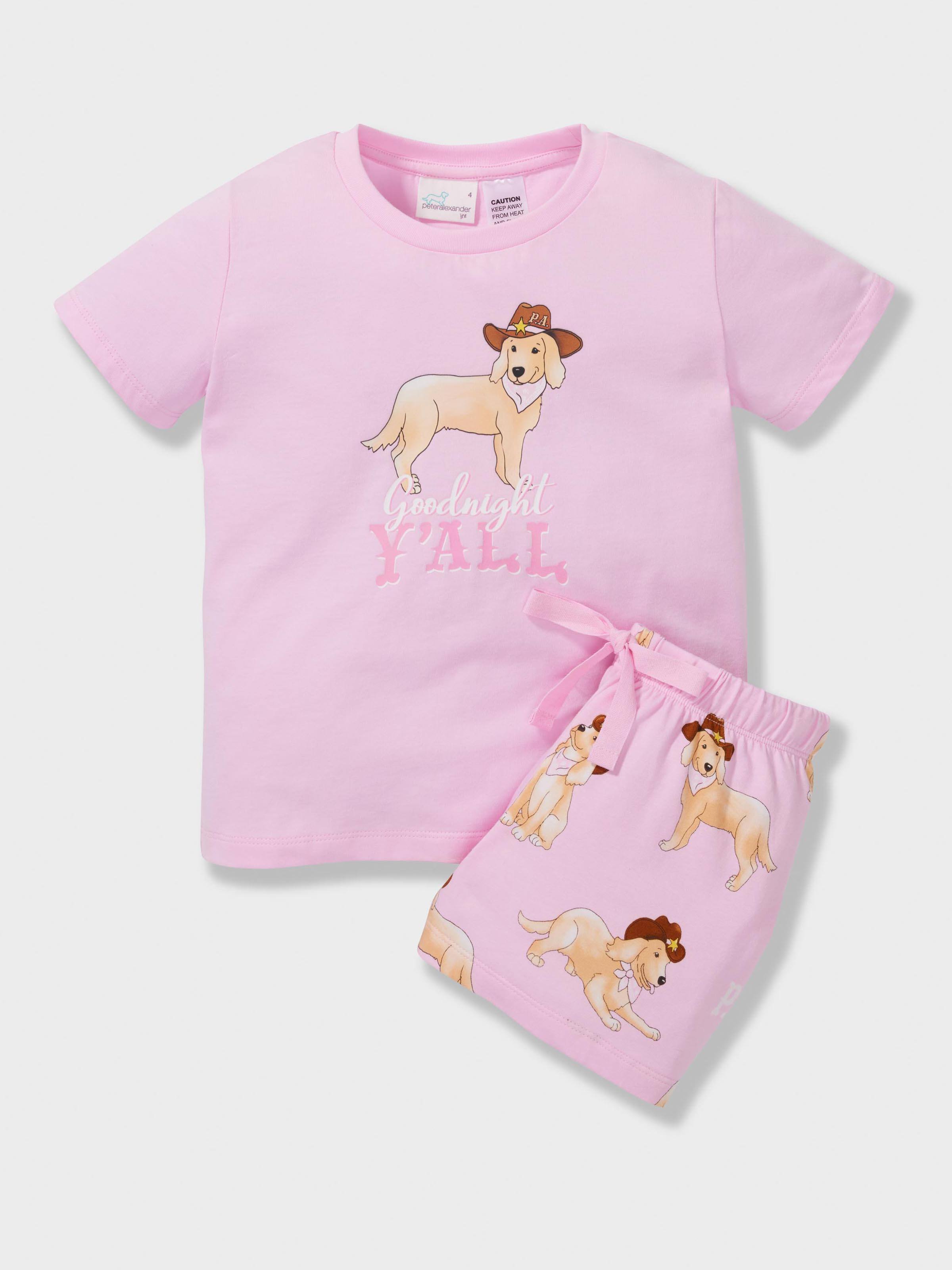 Girls Cowboy Dogs Short Pj Set