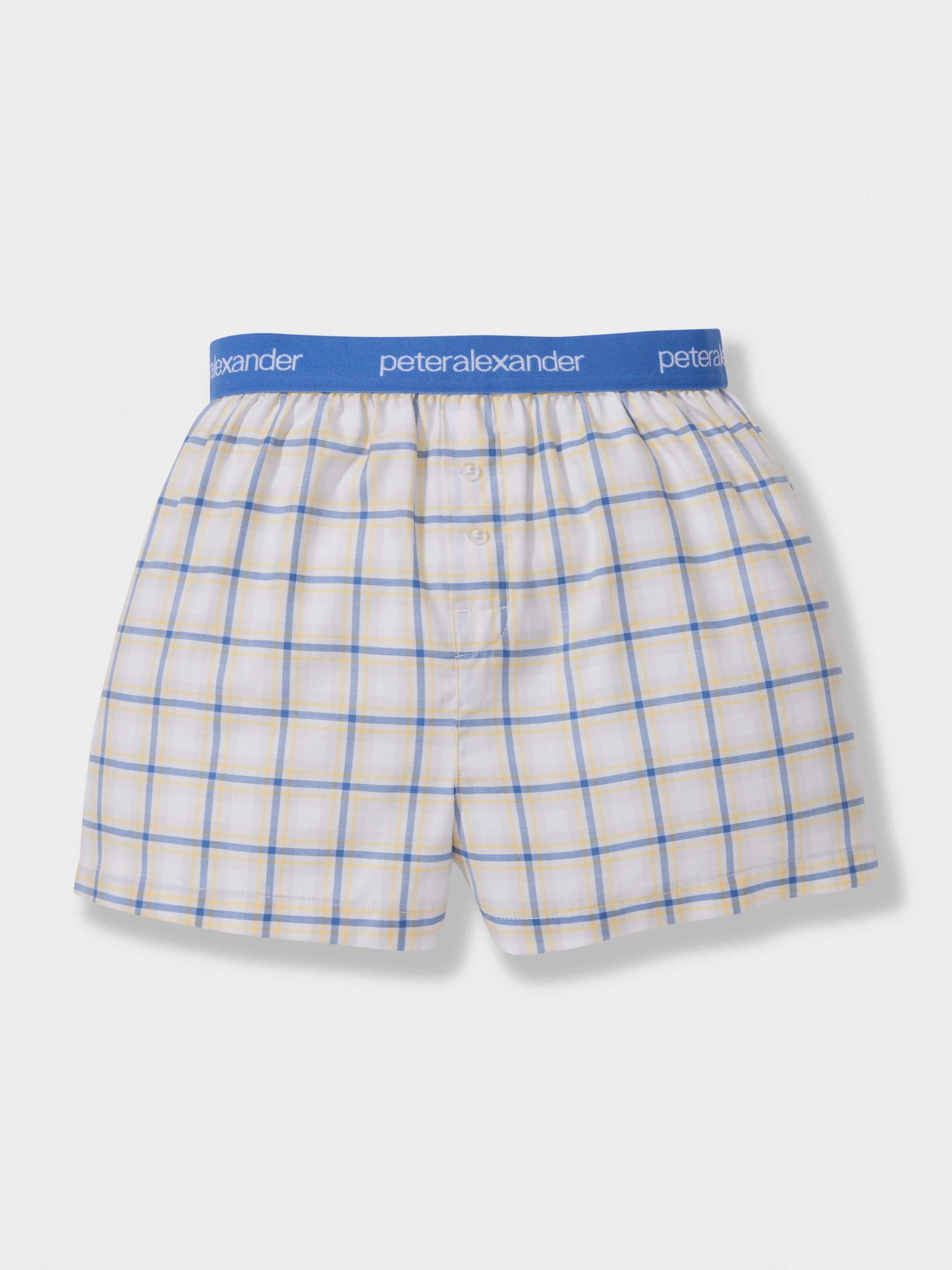 Boys Check Boxer 100% Cotton Short Pj Set