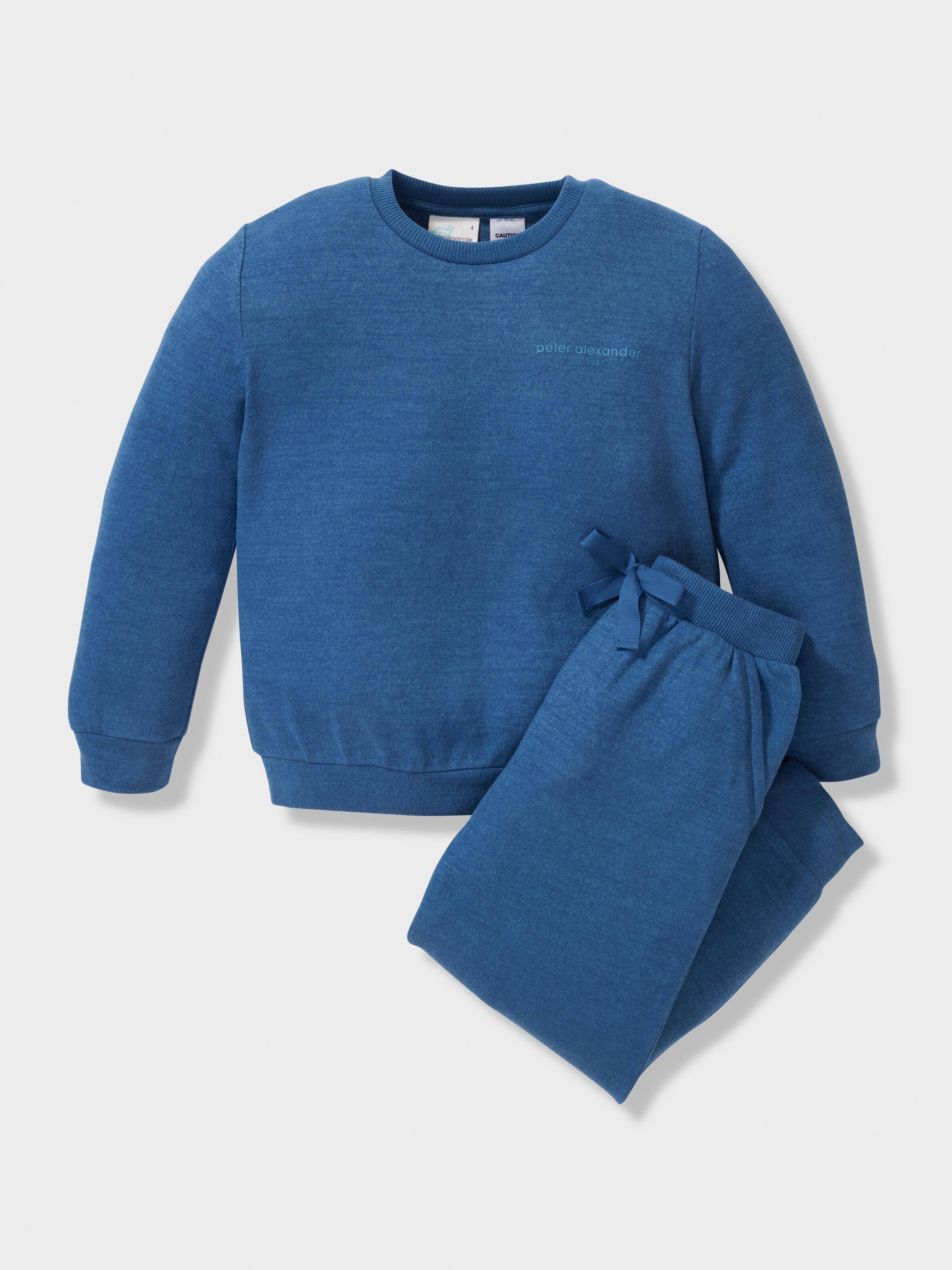 Kids Blue Fuzzy Long Pj Set