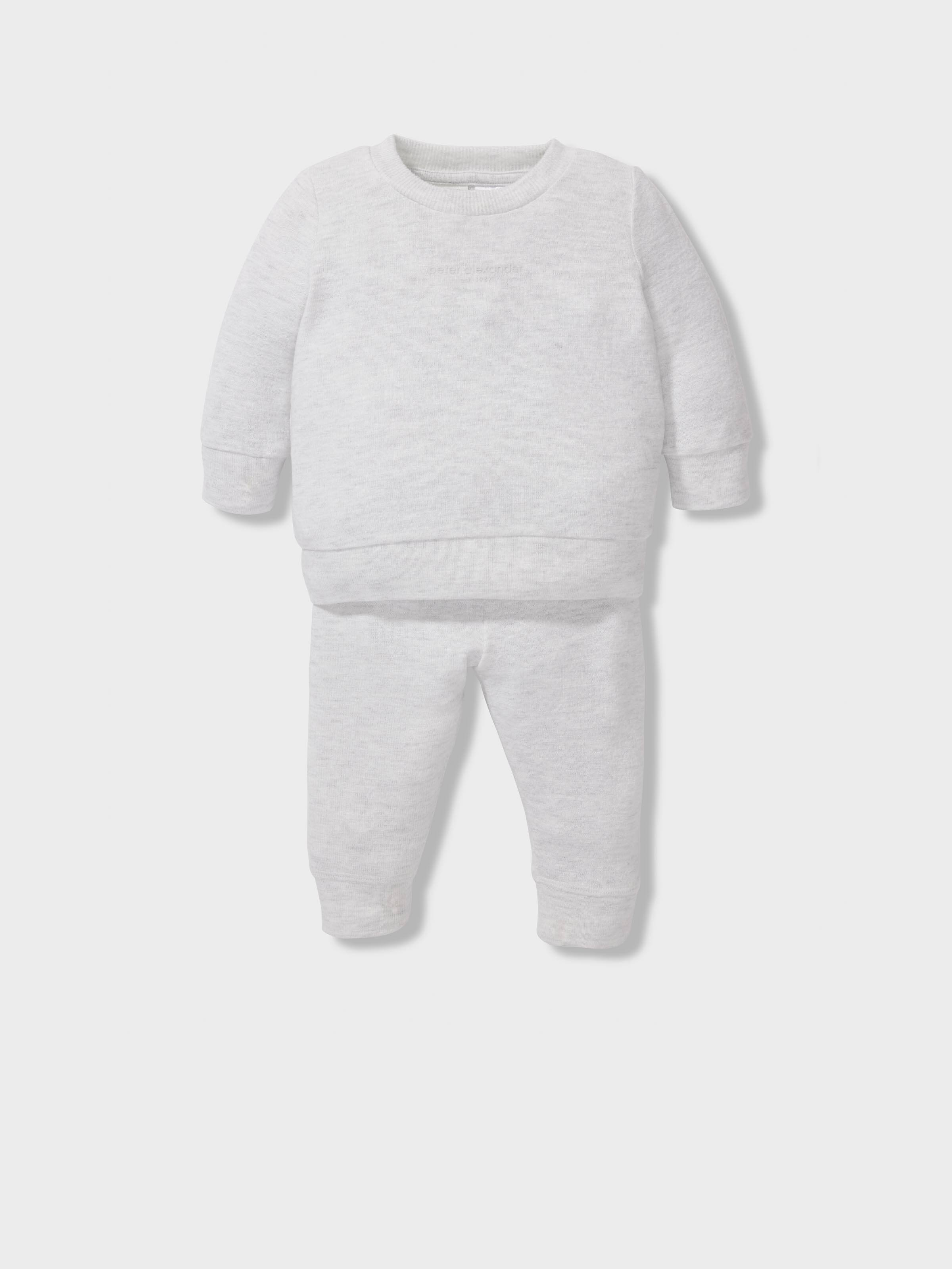 Baby Stone Grey Fuzzy Long Pj Set