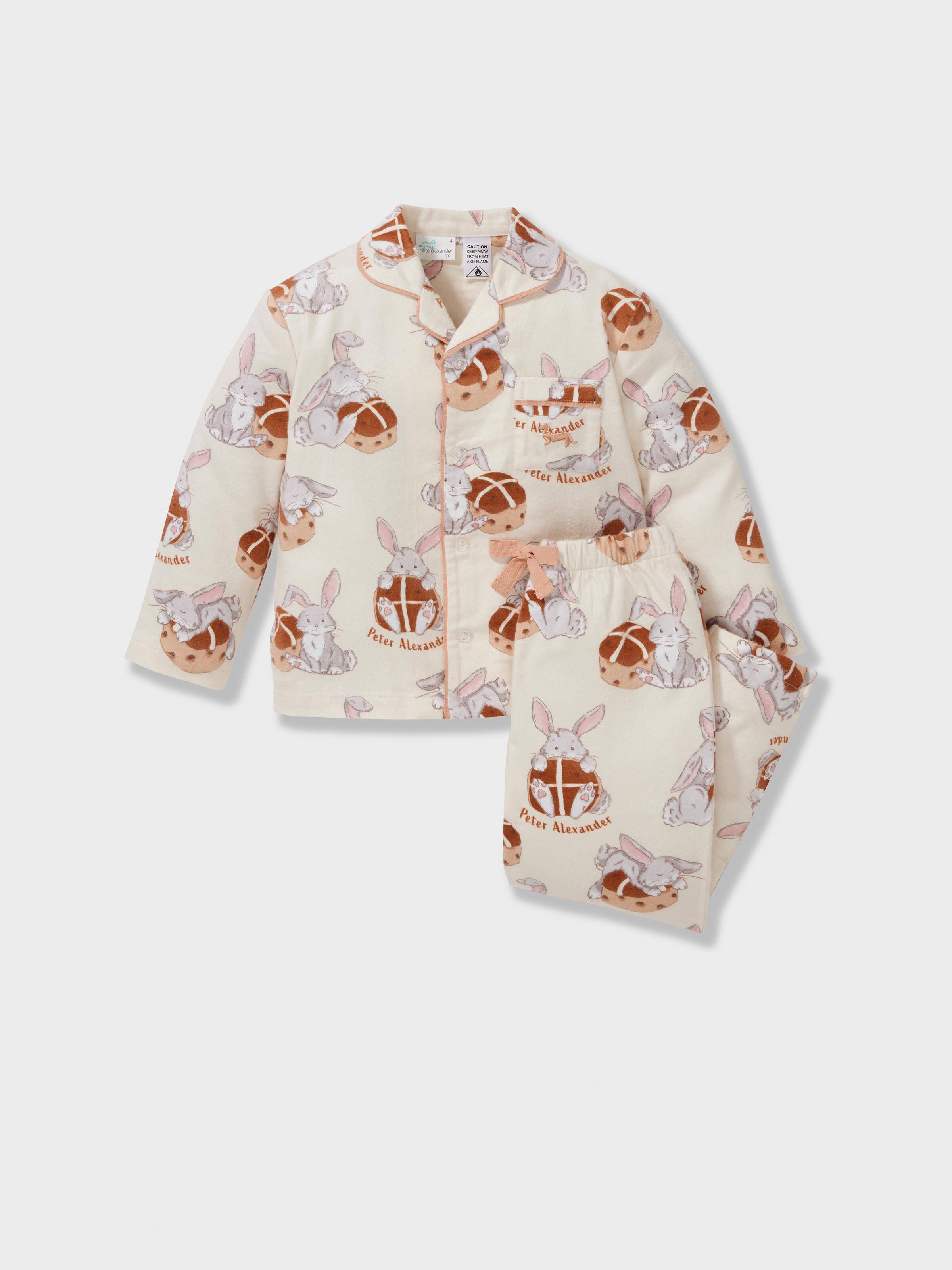 Jnr Kids Hot Cross Buns Bamboo Flannelette Long Classic Pj Set