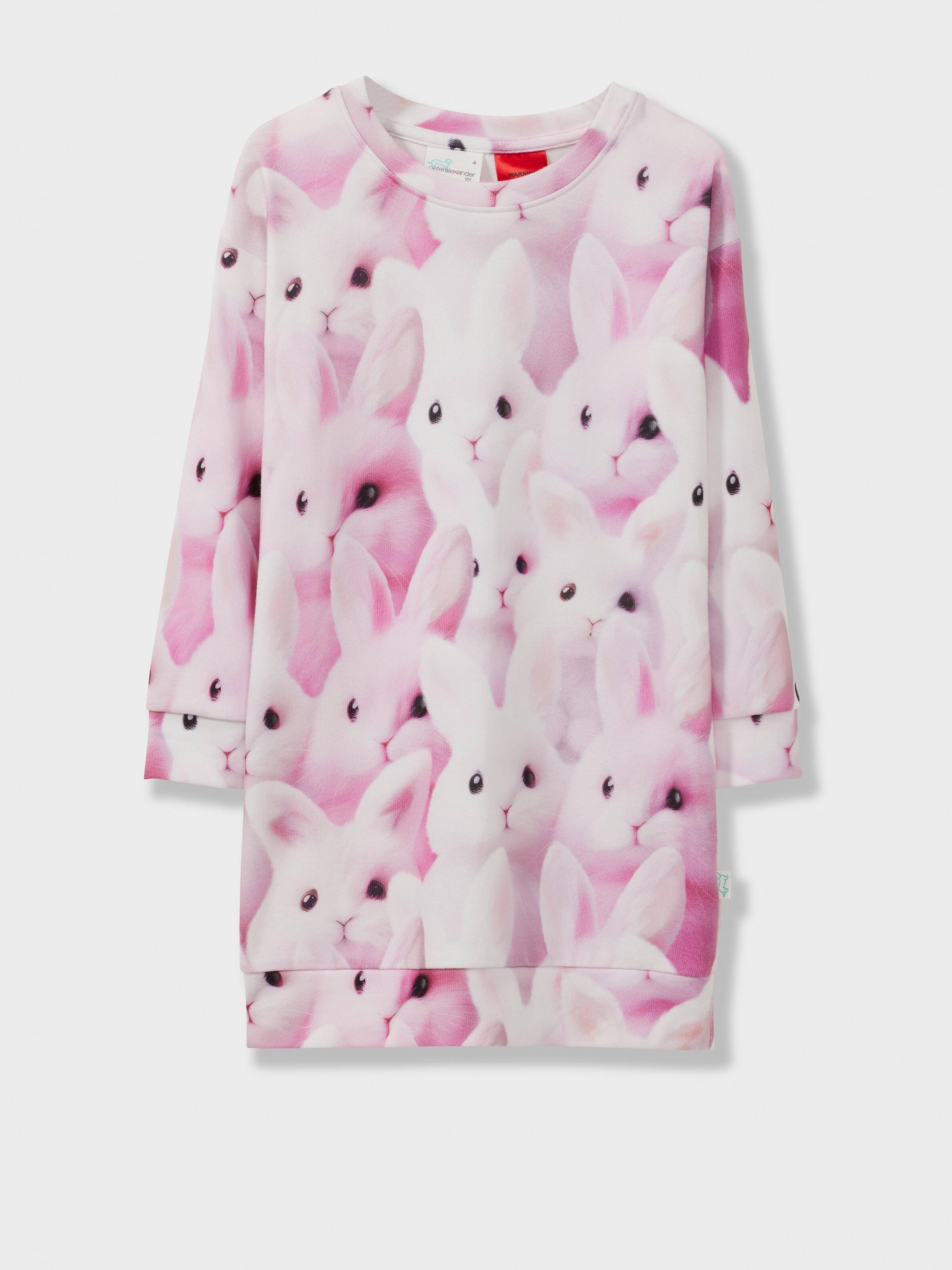 Jnr Girls Soft Bunnies Plush Sleep Tee