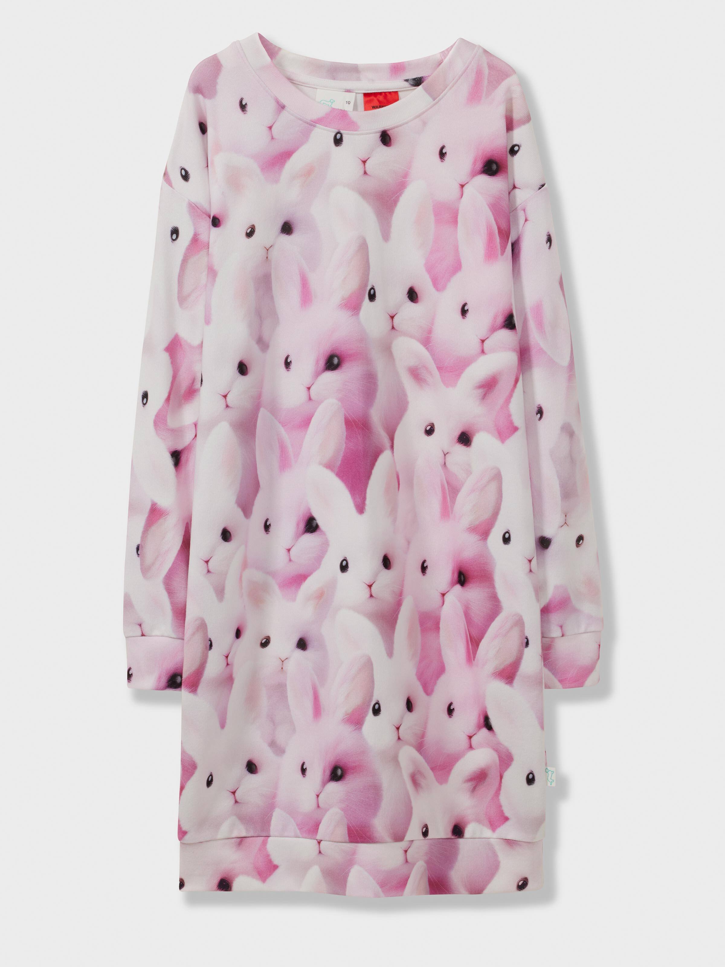 Girls Soft Bunnies Plush Sleep Tee