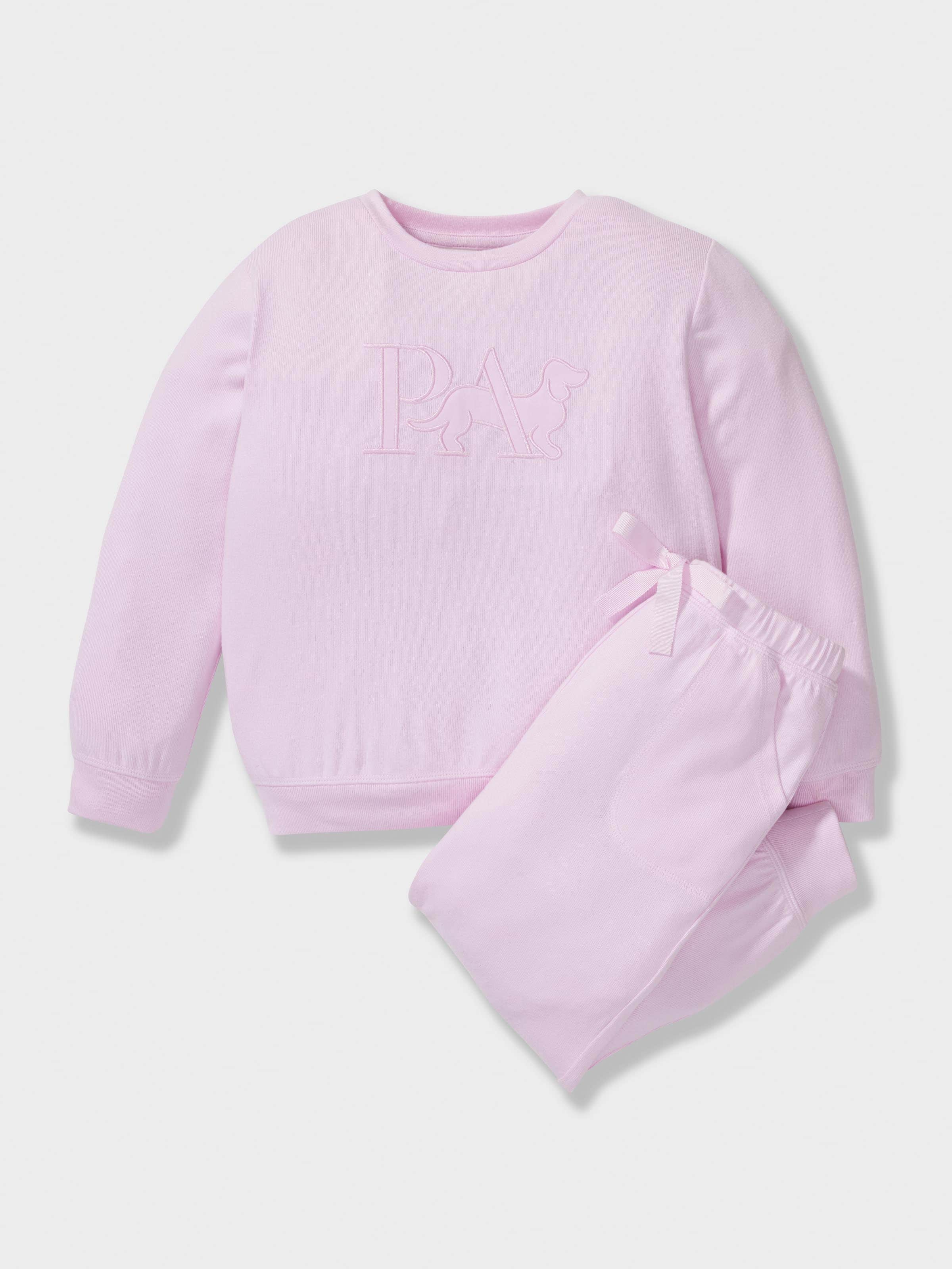 Girls Pink Plush Long Pj Set