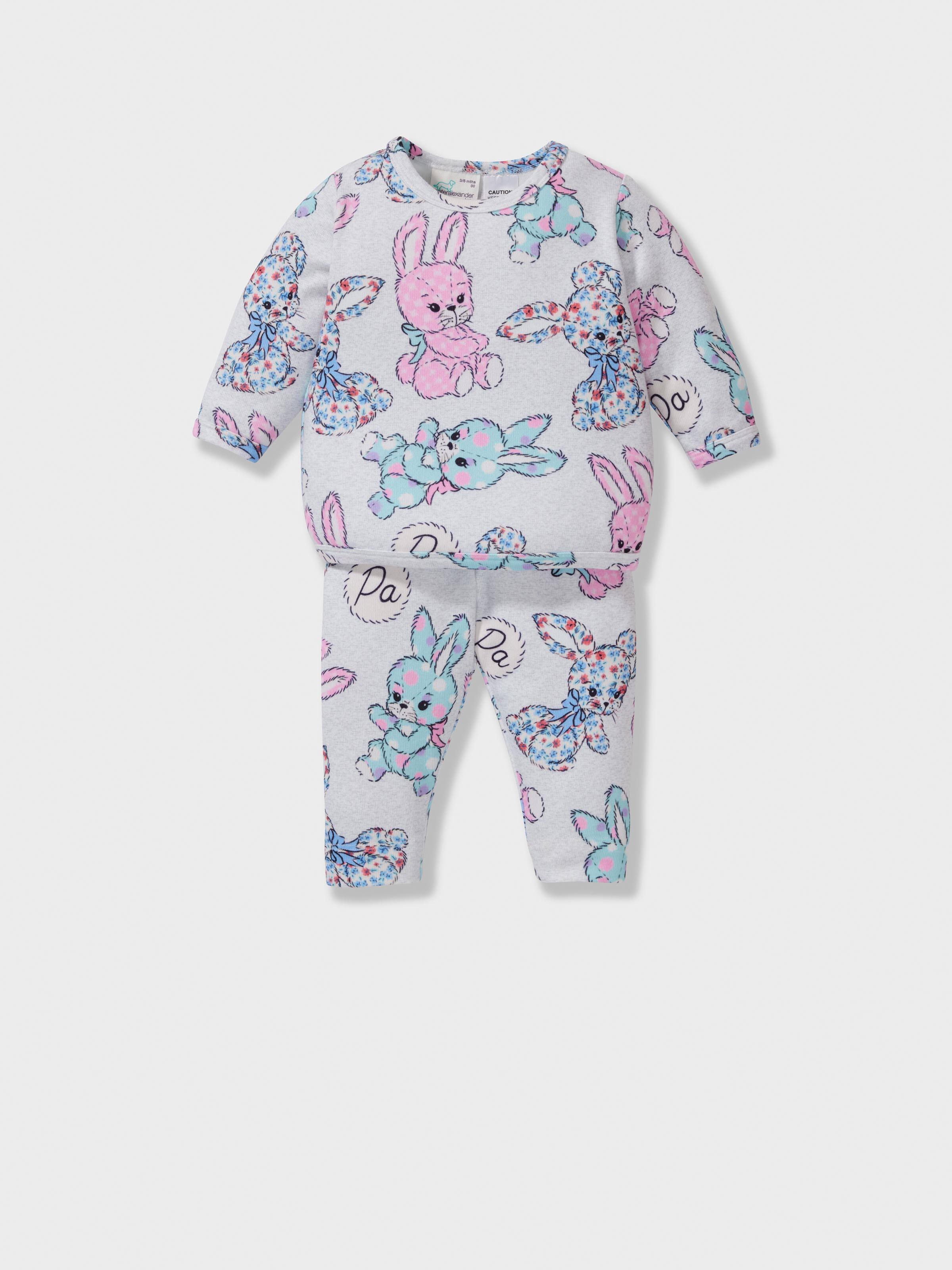 Baby Patchwork Bunny Long Pj Set