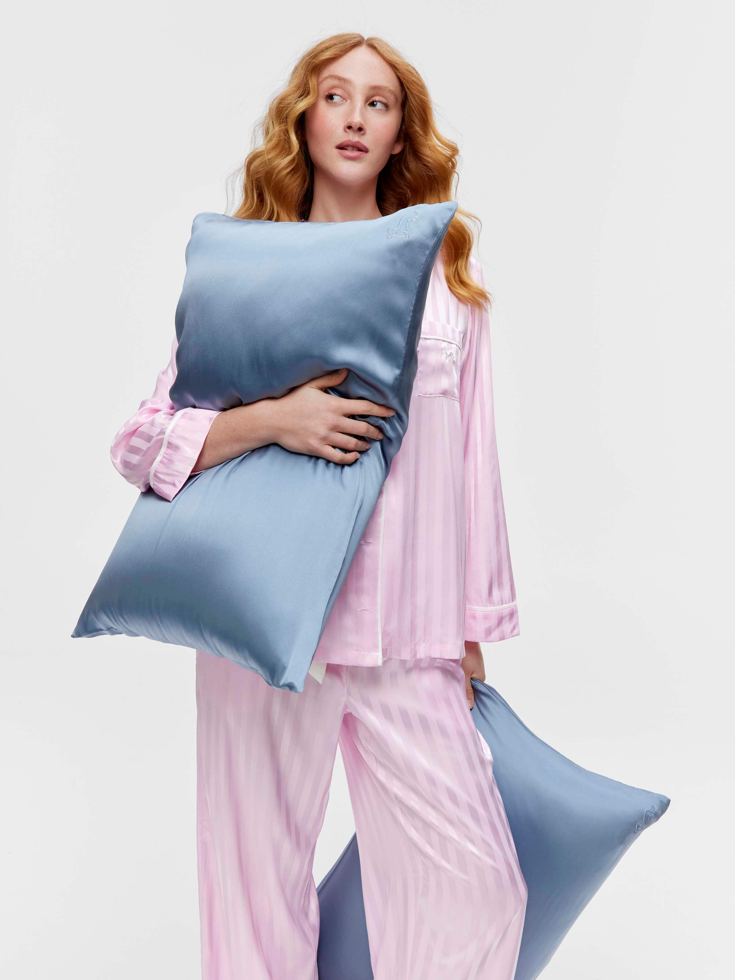 Steel Blue 100% Mulberry Silk Pillowcase