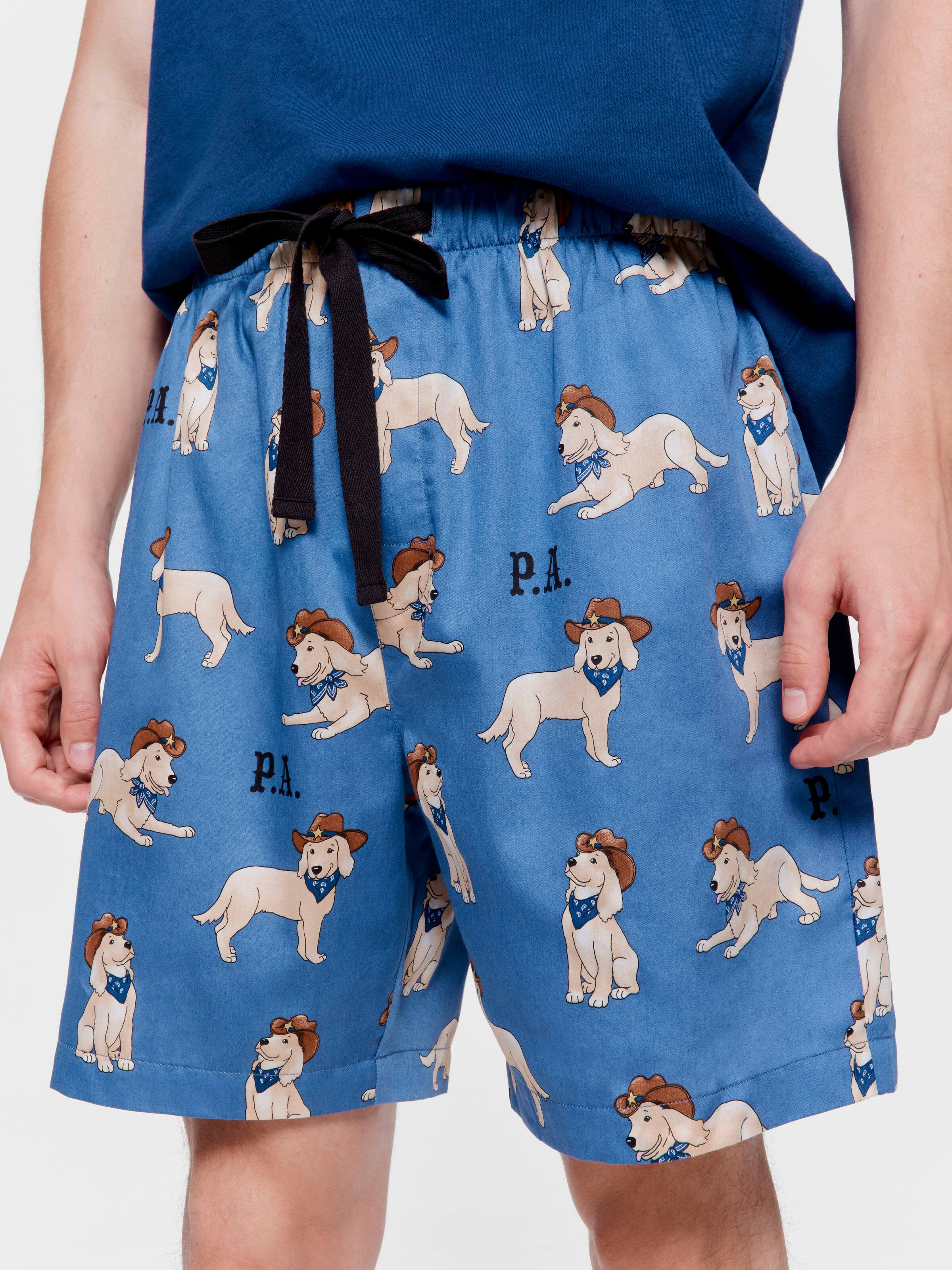 Cowboy Dog Dreams 100% Cotton Mid Short