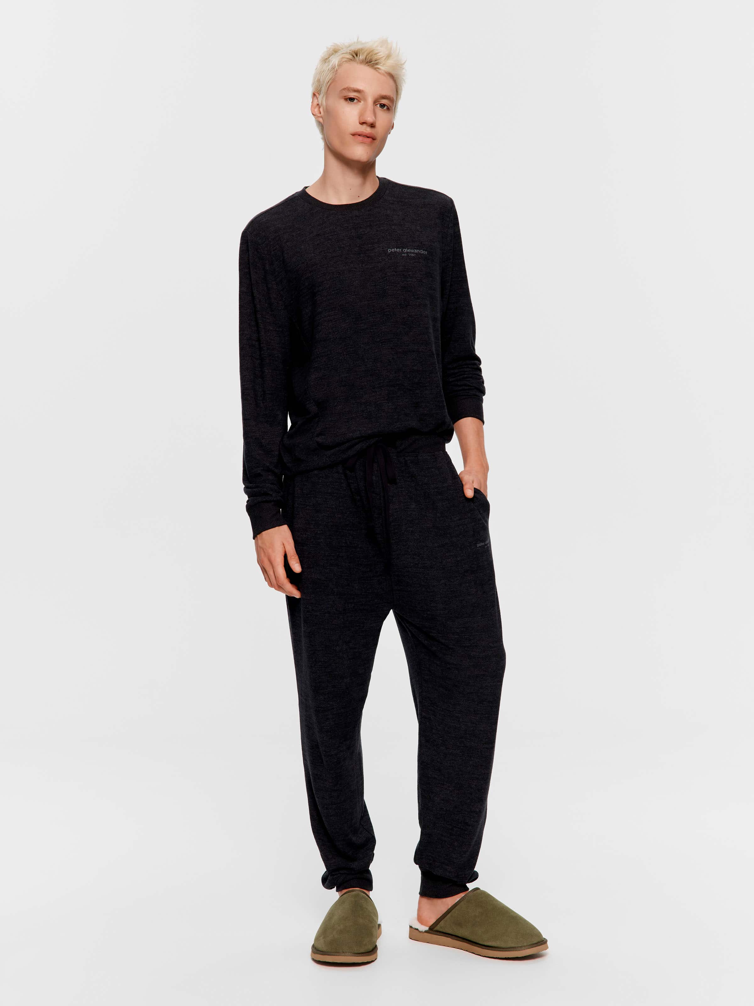 Charcoal Fuzzy Jogger Pj Pant