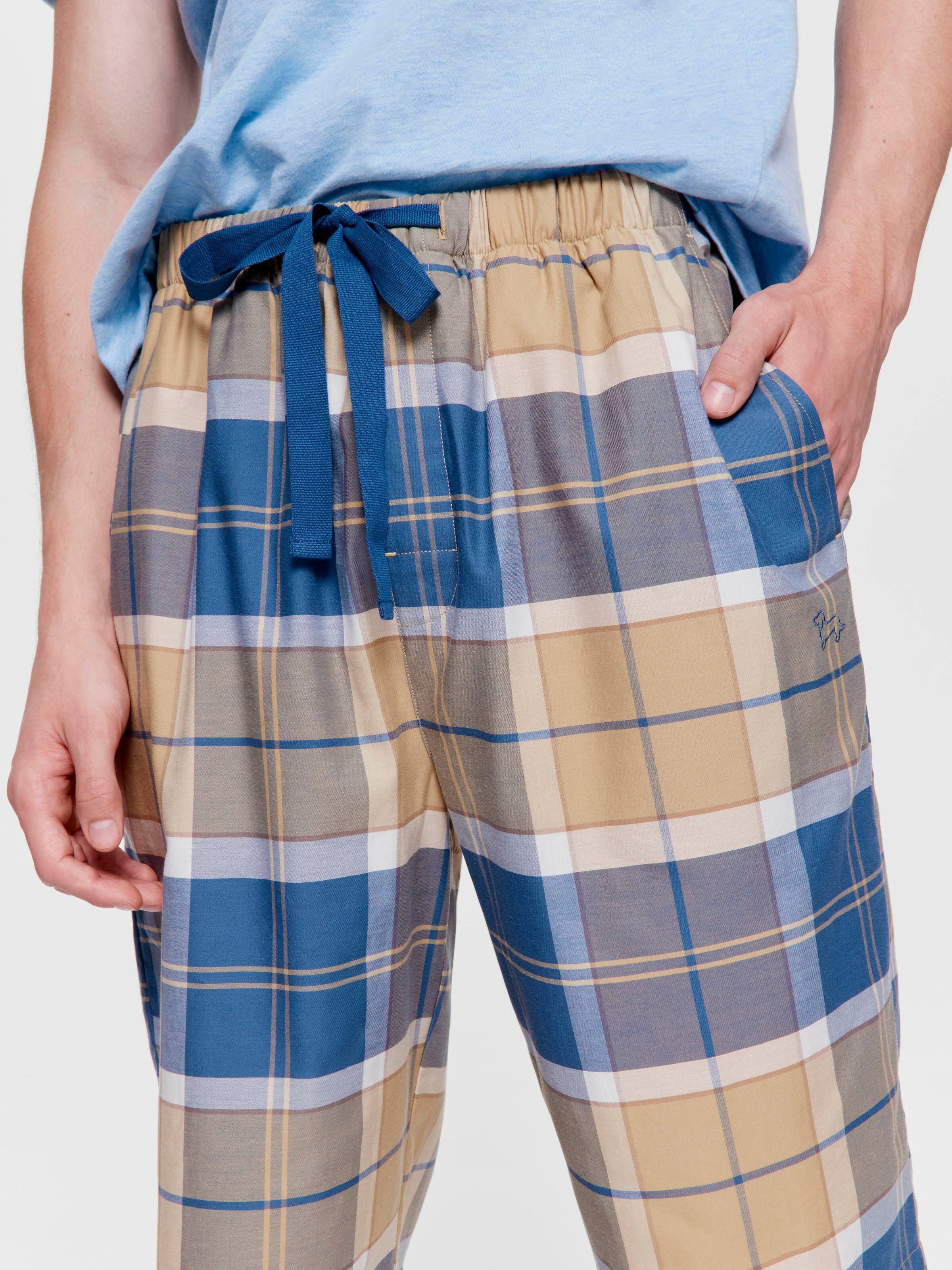 Blue Check 100% Cotton Sleep Short
