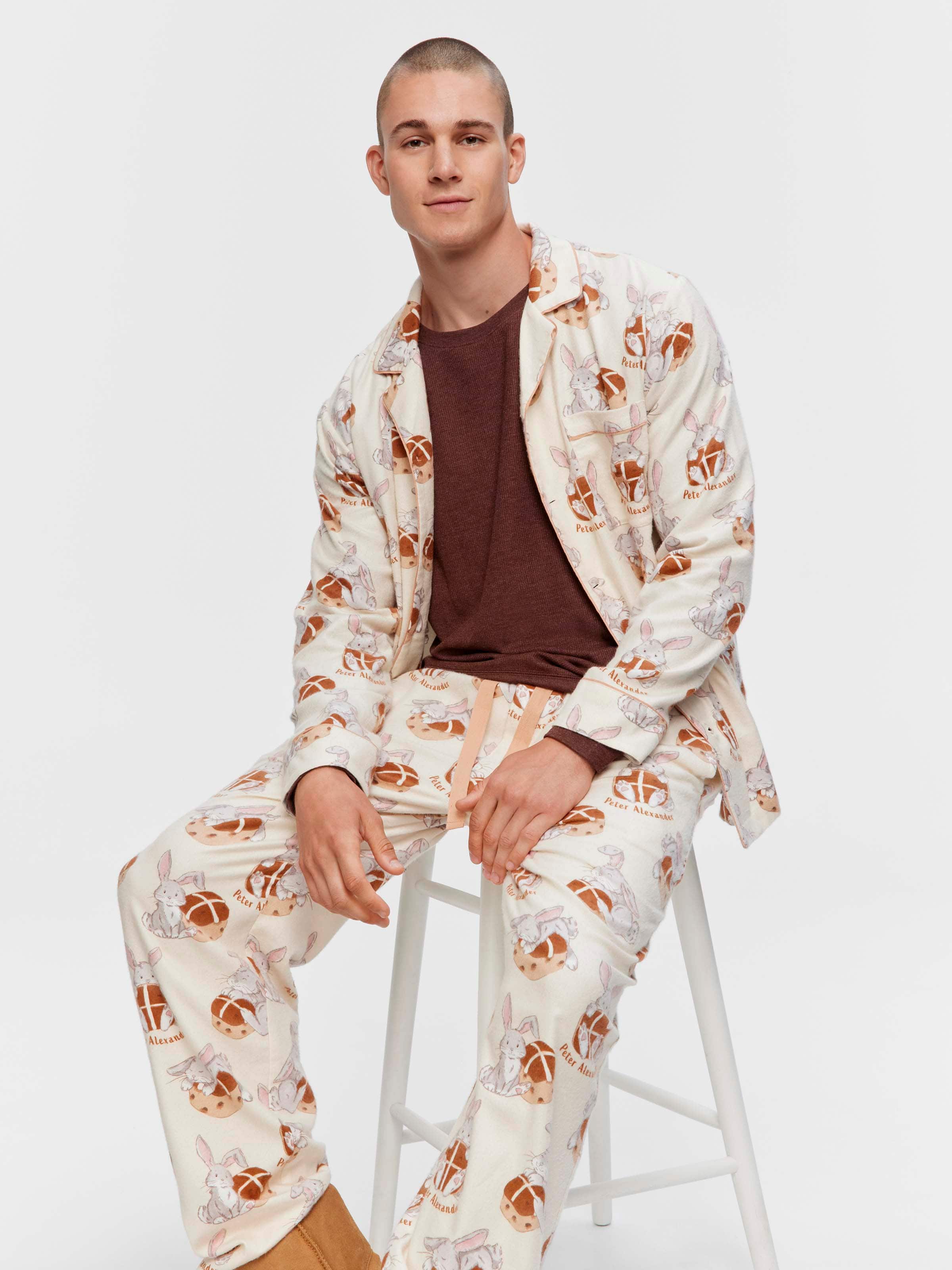 Hot Cross Bunny Flannelette Long Sleeve Pj Set