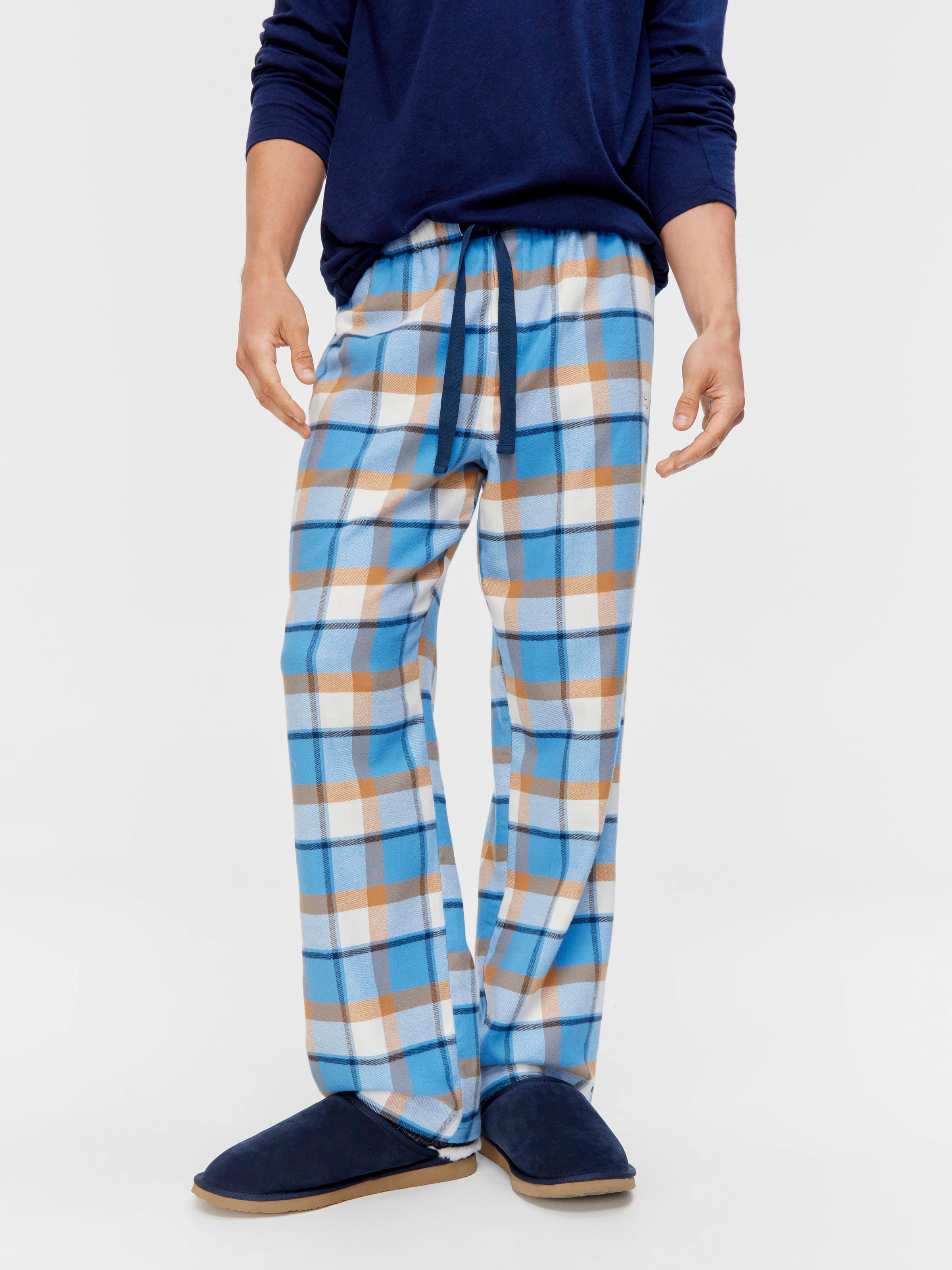 Blue Check Flannelette Classic Pj Pant