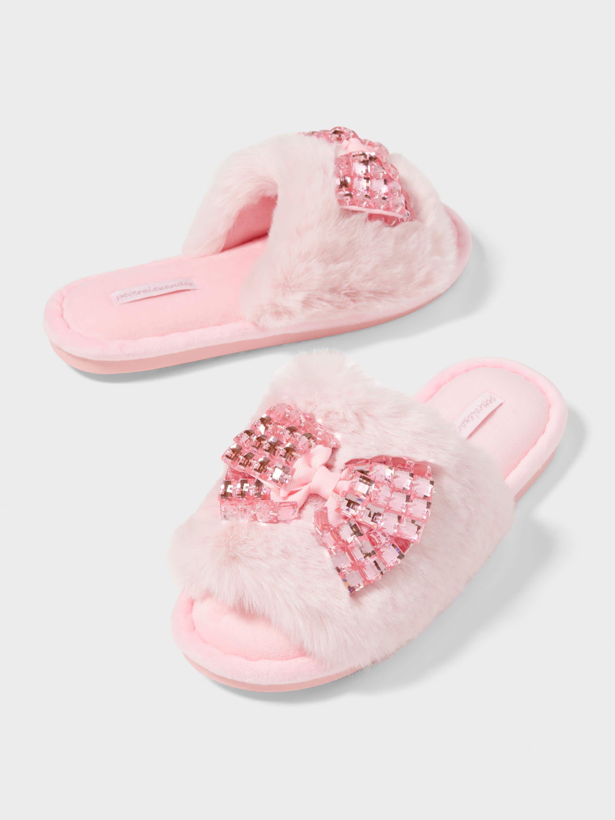 Pink Bow Fluffy Slide