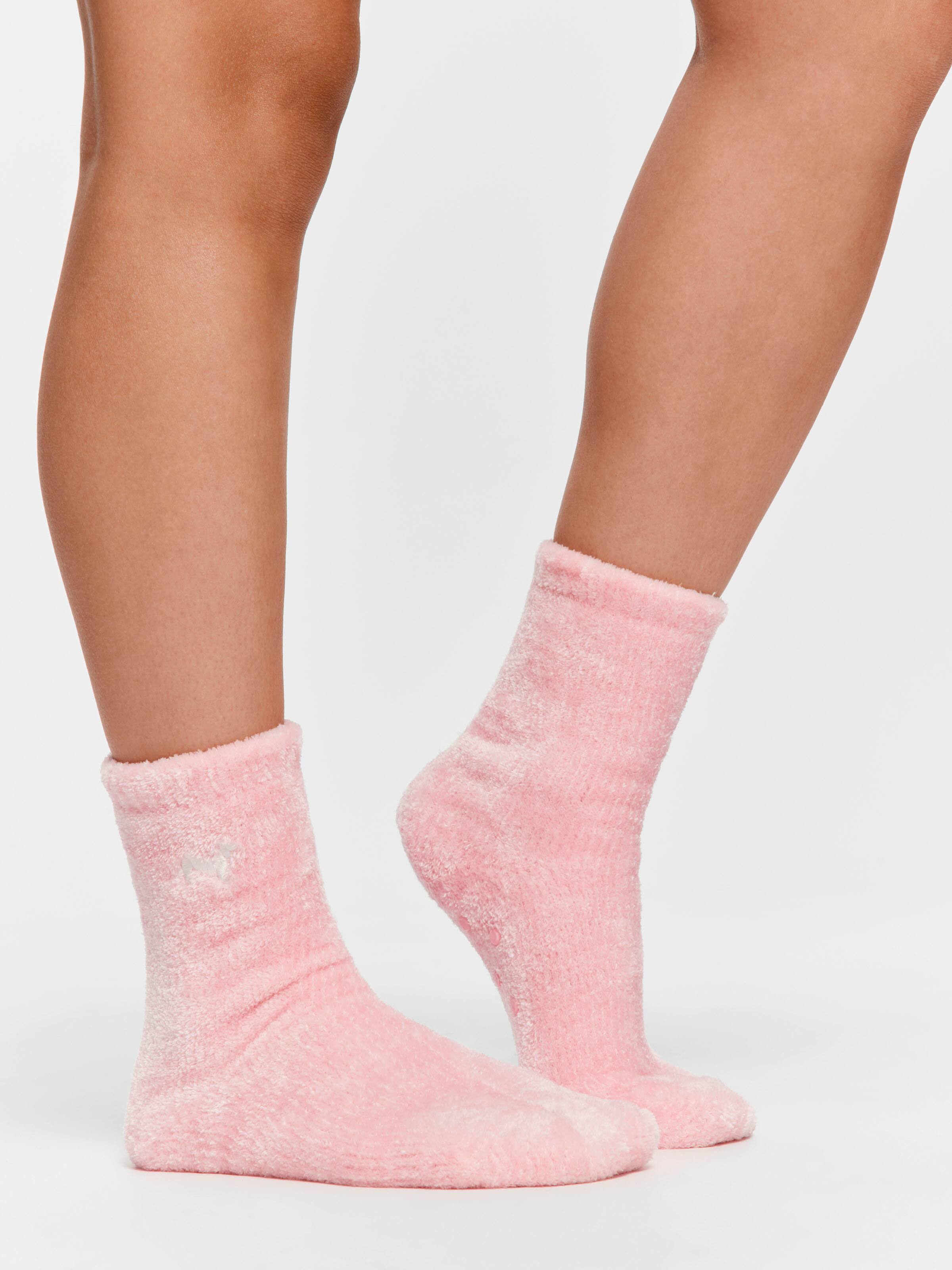 Pink Soft Chenille Mid Sock