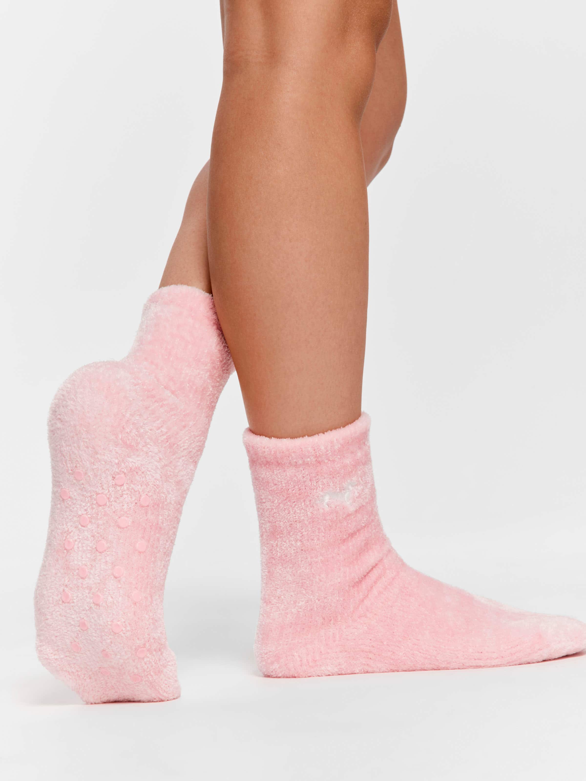 Pink Soft Chenille Mid Sock
