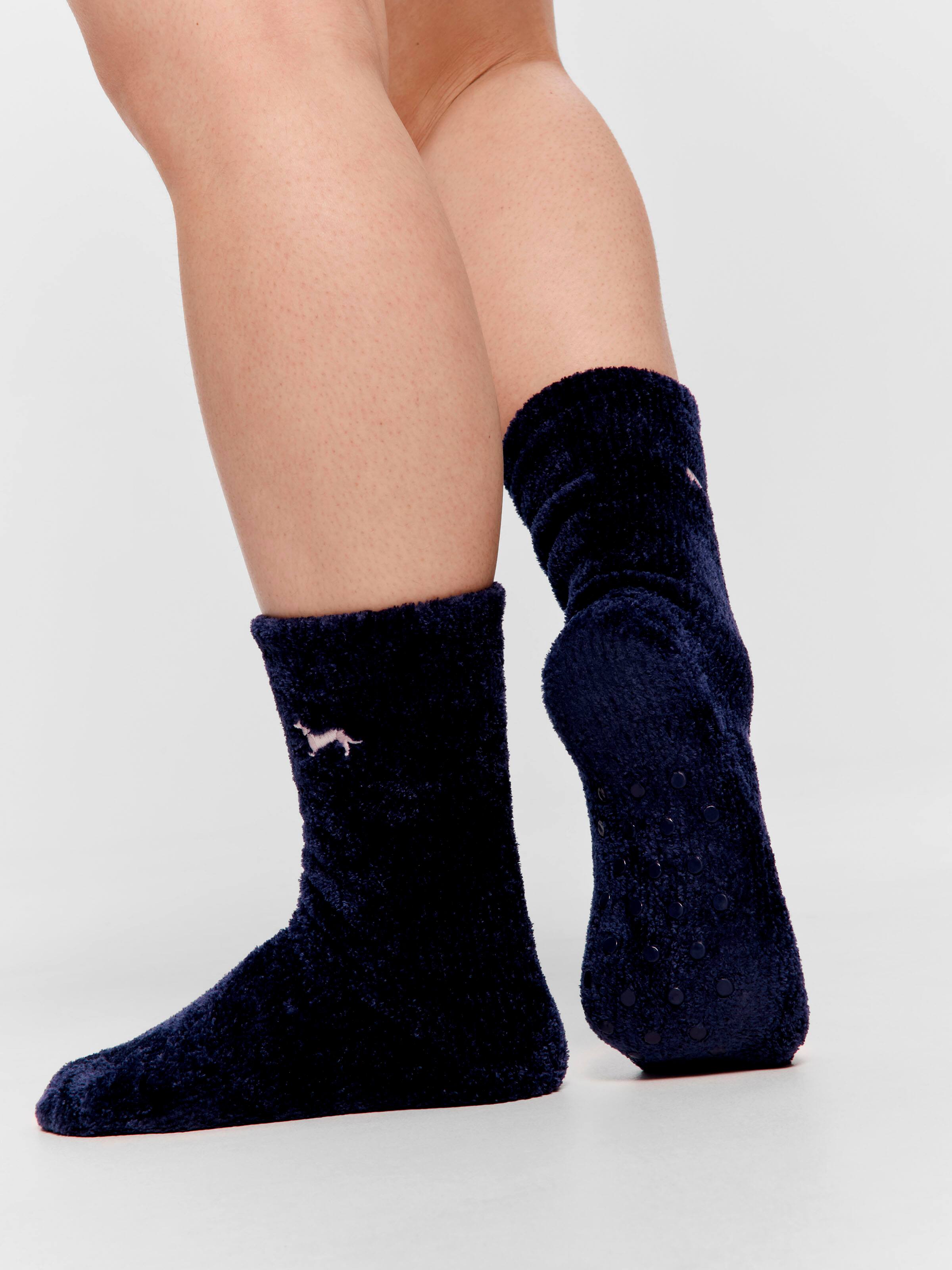 Navy Soft Chenille Mid Sock