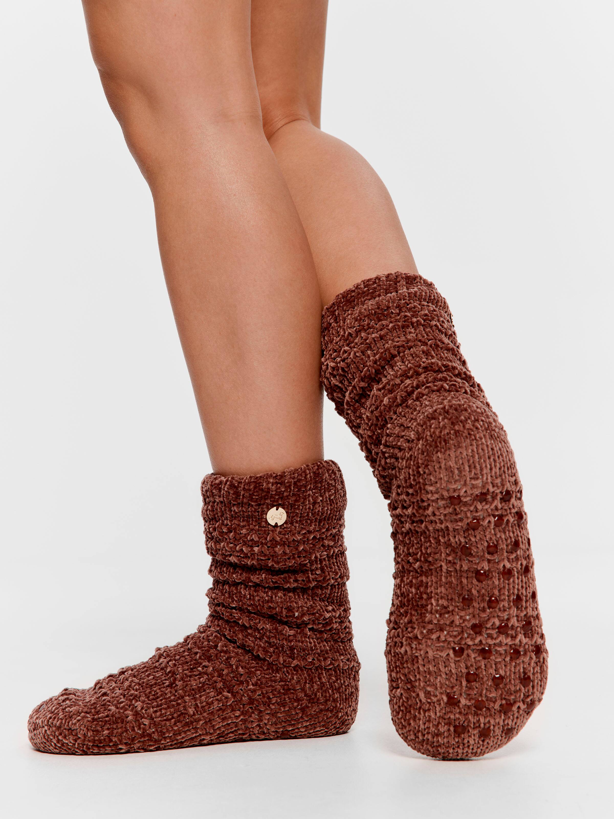 Chocolate Chenille Chunky Sock
