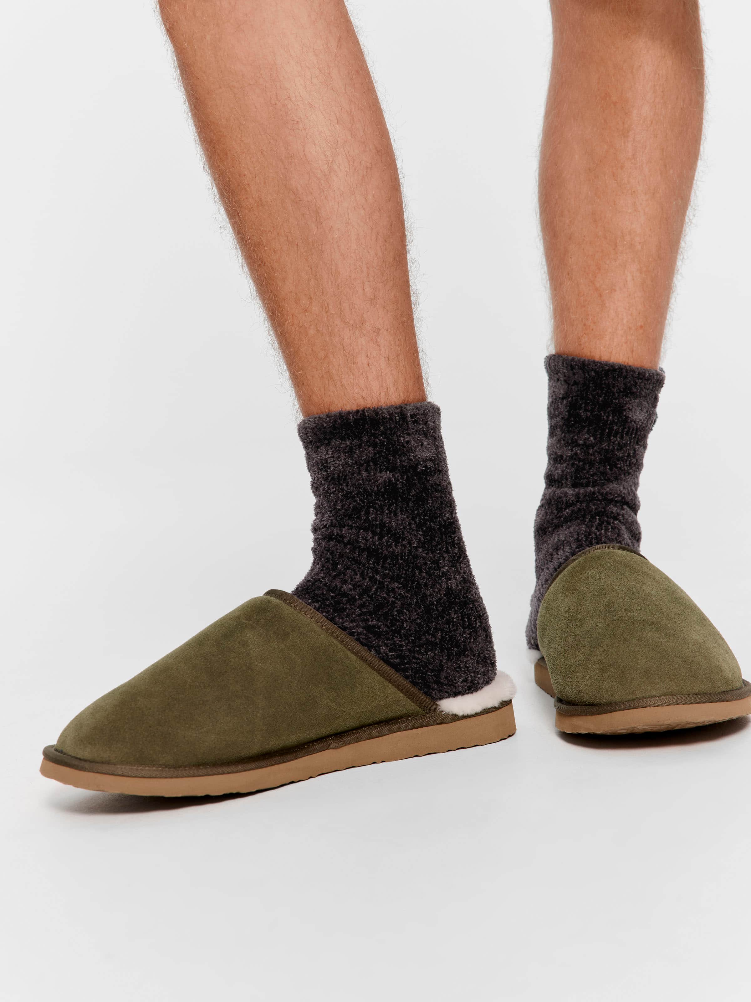 Men's Grey Chenille Rib Sock
