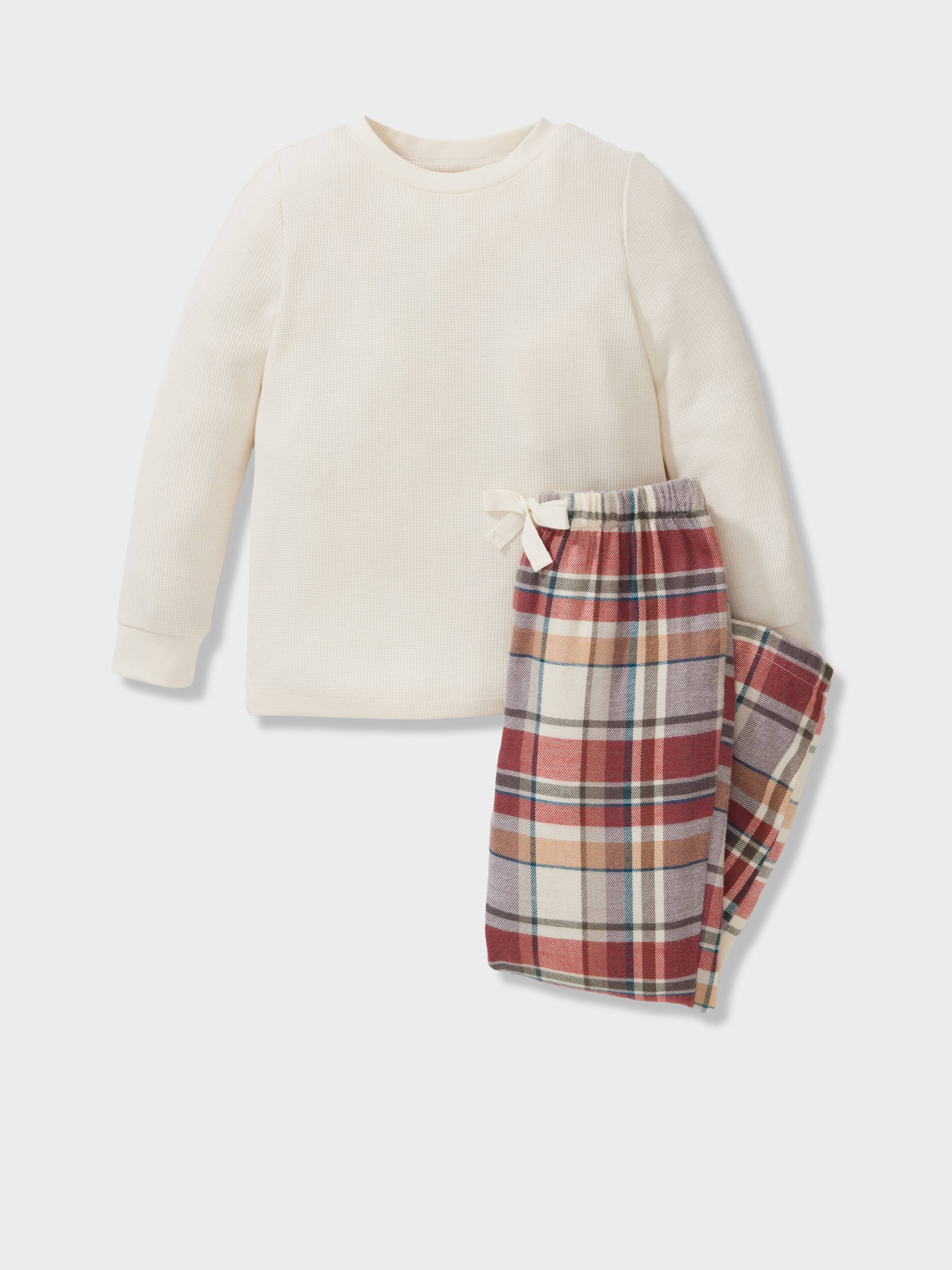 Jnr Boys Waffle Check Long Pj Set