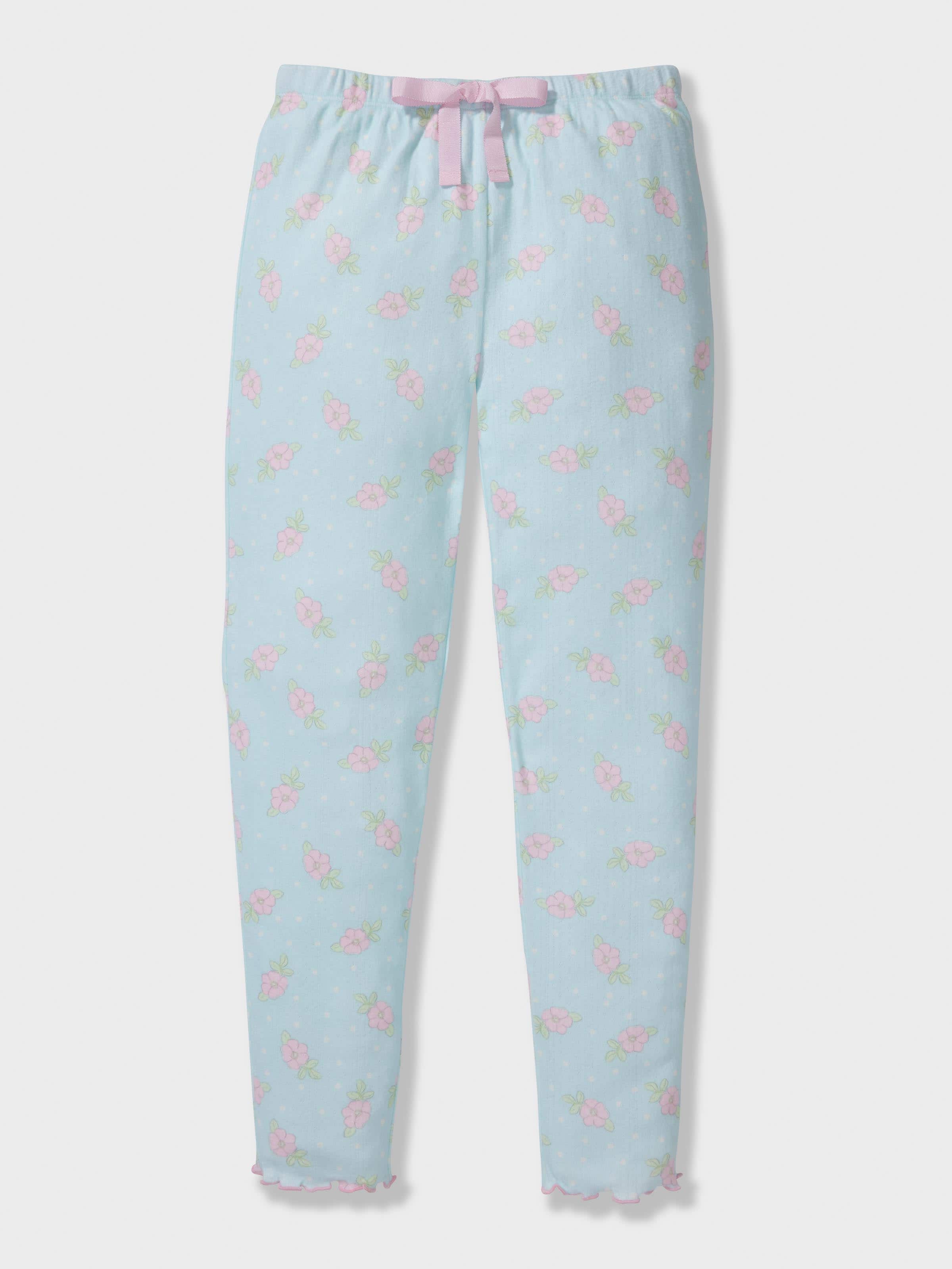 Girls Ditsy Floral Pointelle Long Pj Set