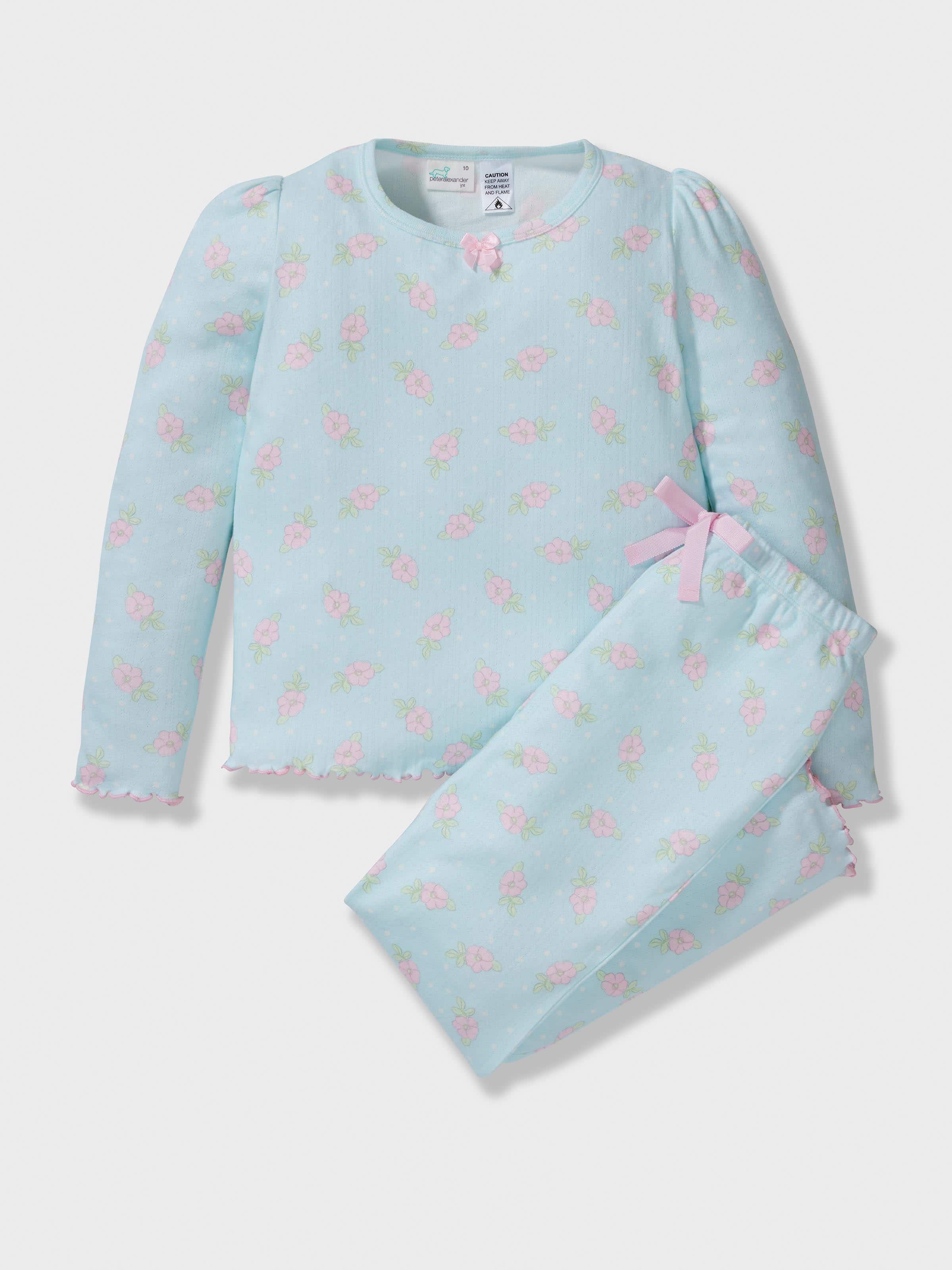 Girls Ditsy Floral Pointelle Long Pj Set