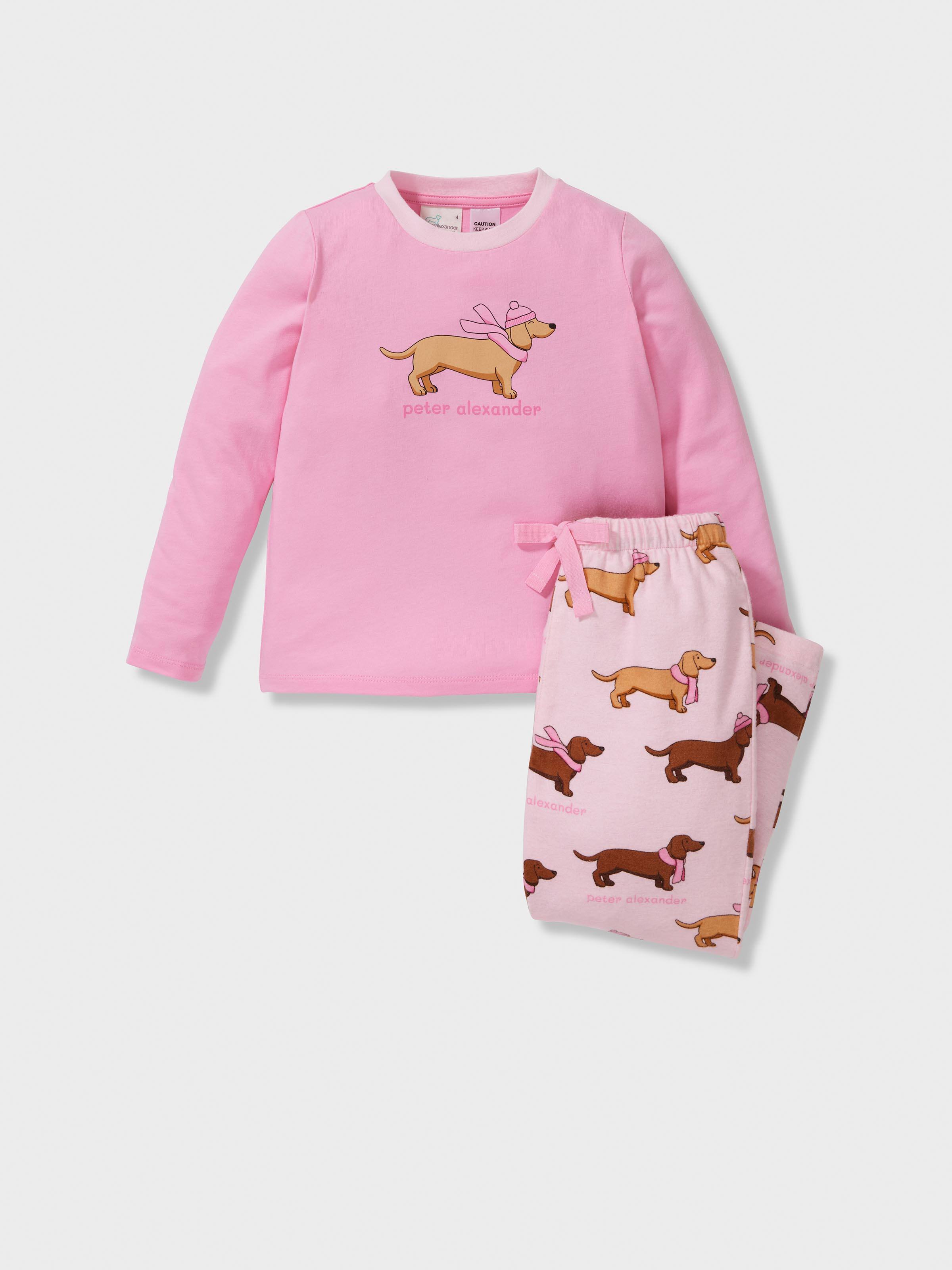 Jnr Girls Pink Penny 100% Cotton Long Pj Set