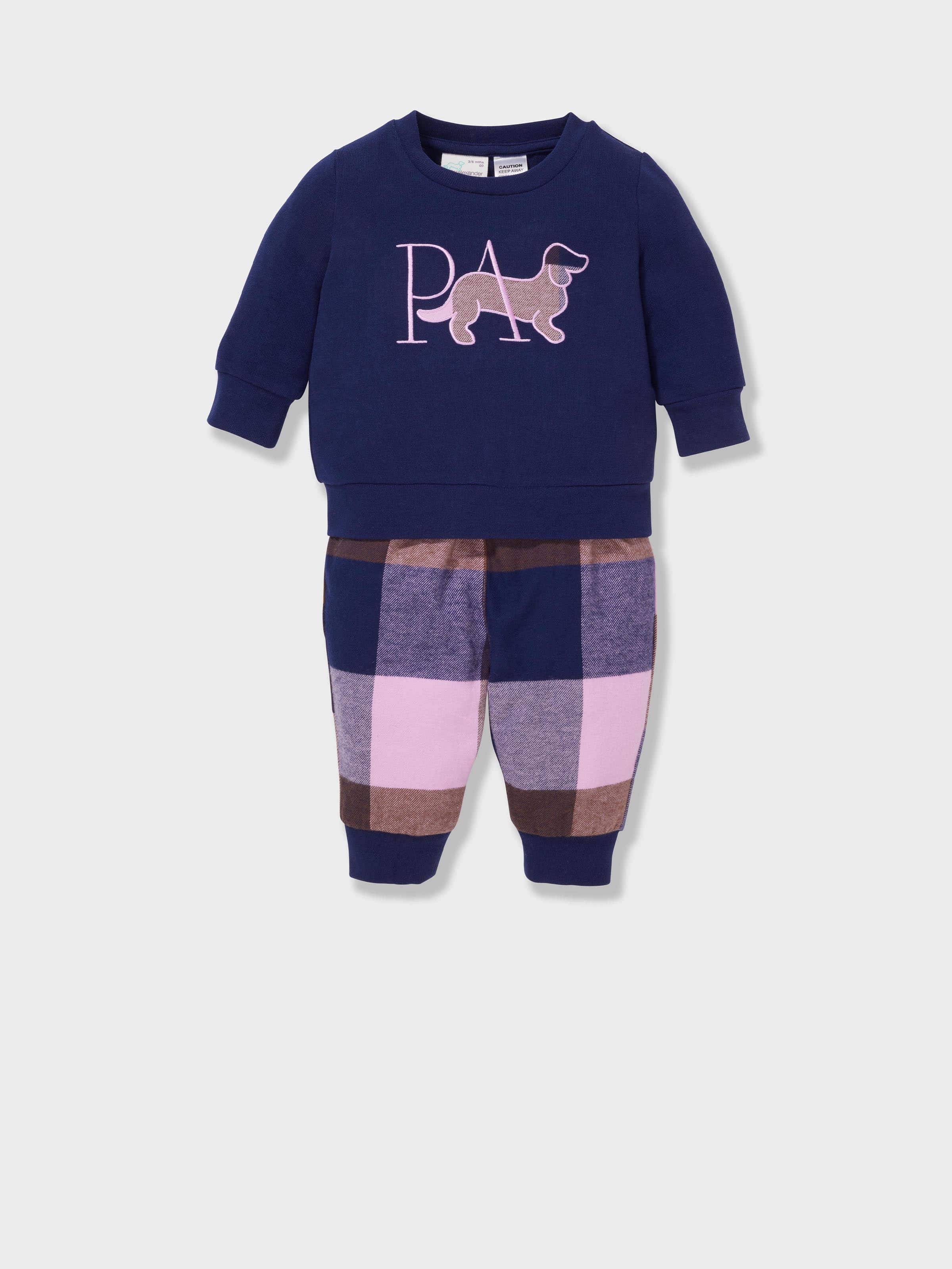 Baby Girl Buffalo Check Long Pj Set