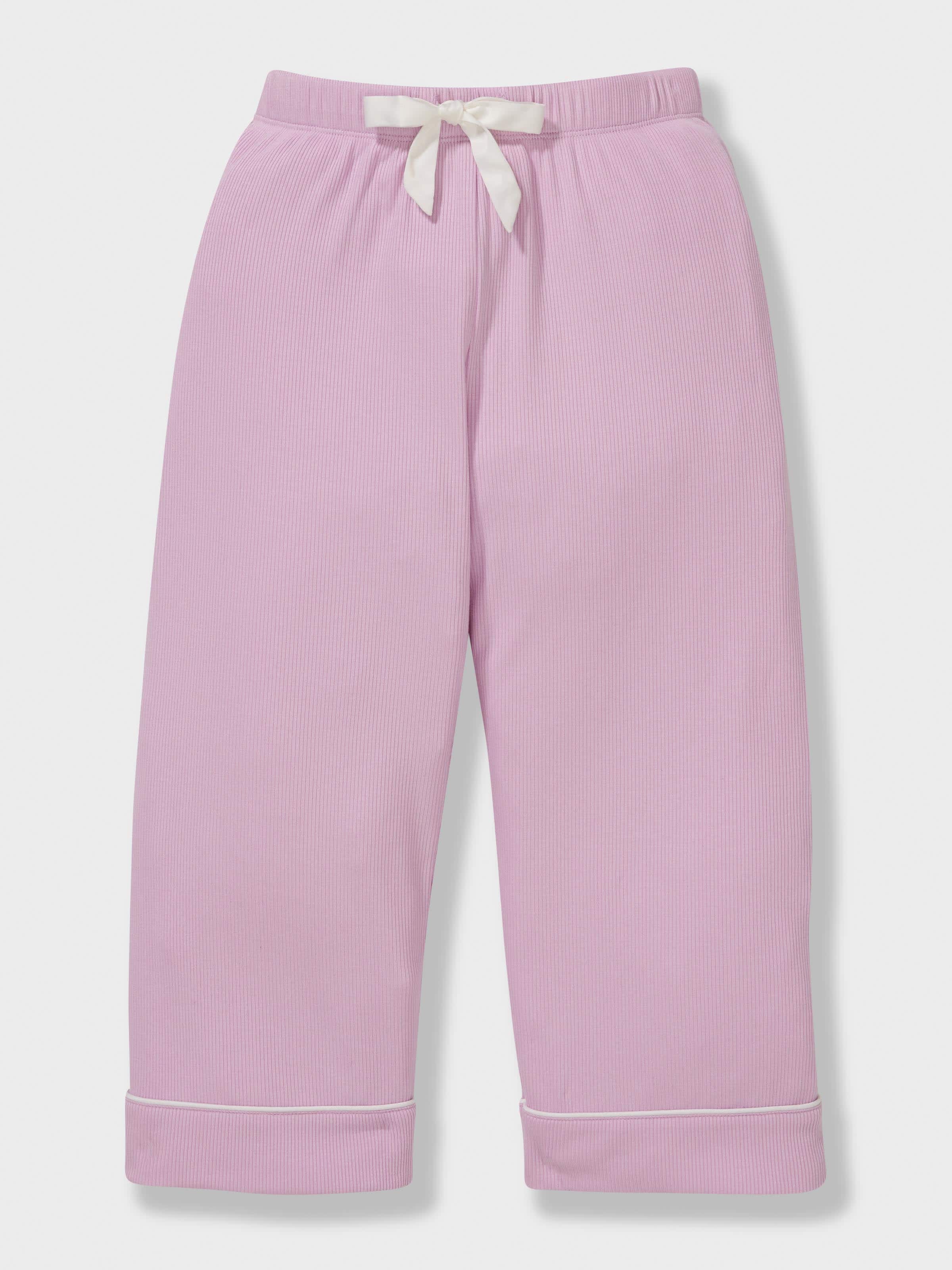 Jnr Girls Lilac Rib Classic Long Pj Set