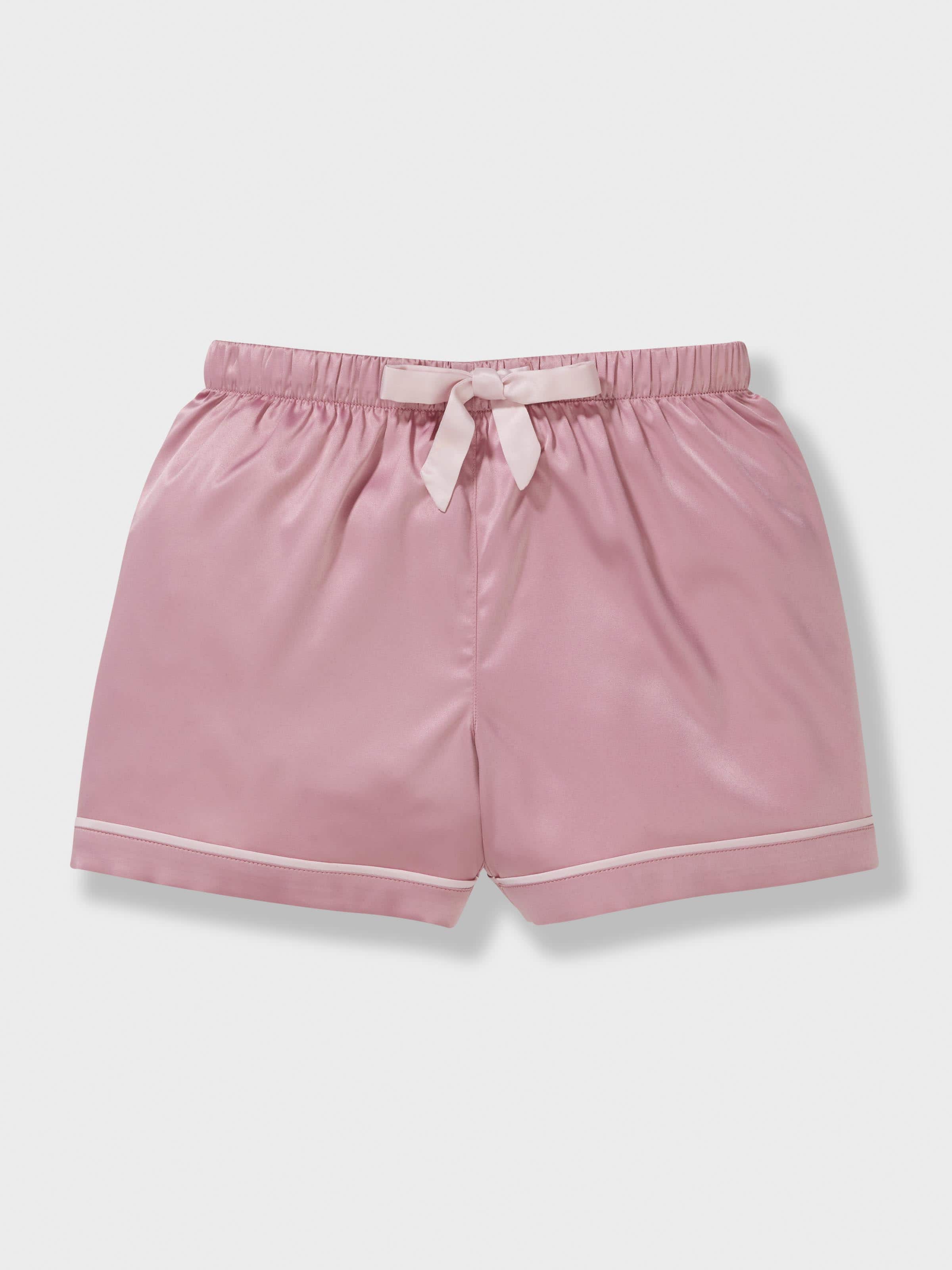 Jnr Girls Pink Musk Satin Shortie Set