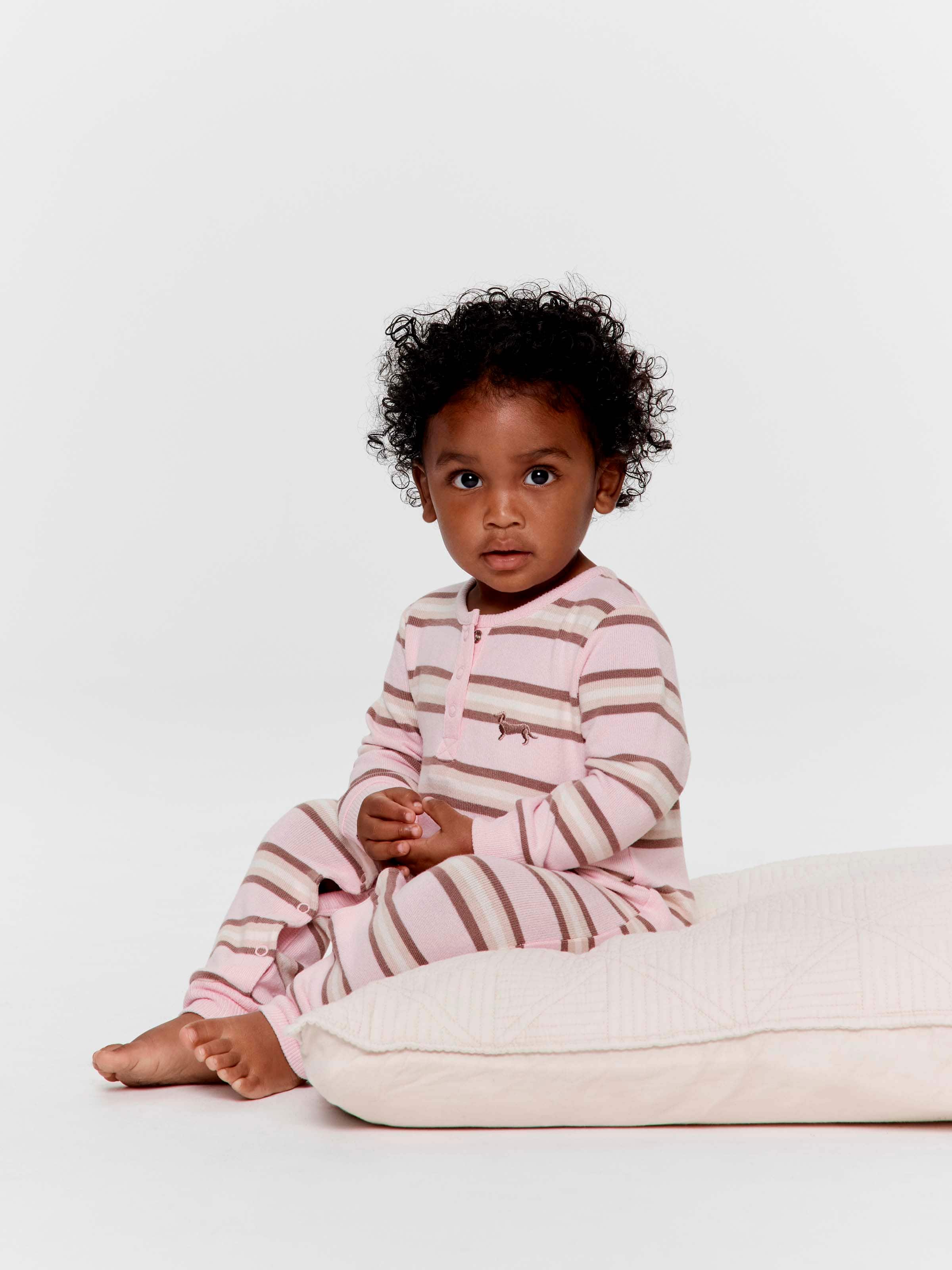 Baby Girl Pink Stripe Fuzzy Onesie