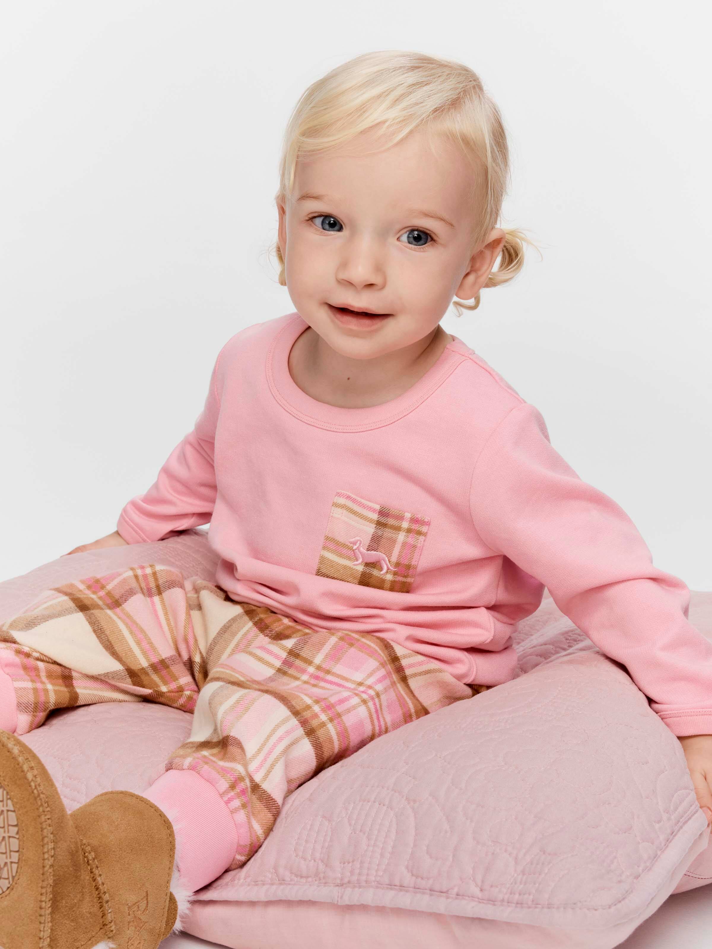 Baby Girl Pink Check Long Pj Set