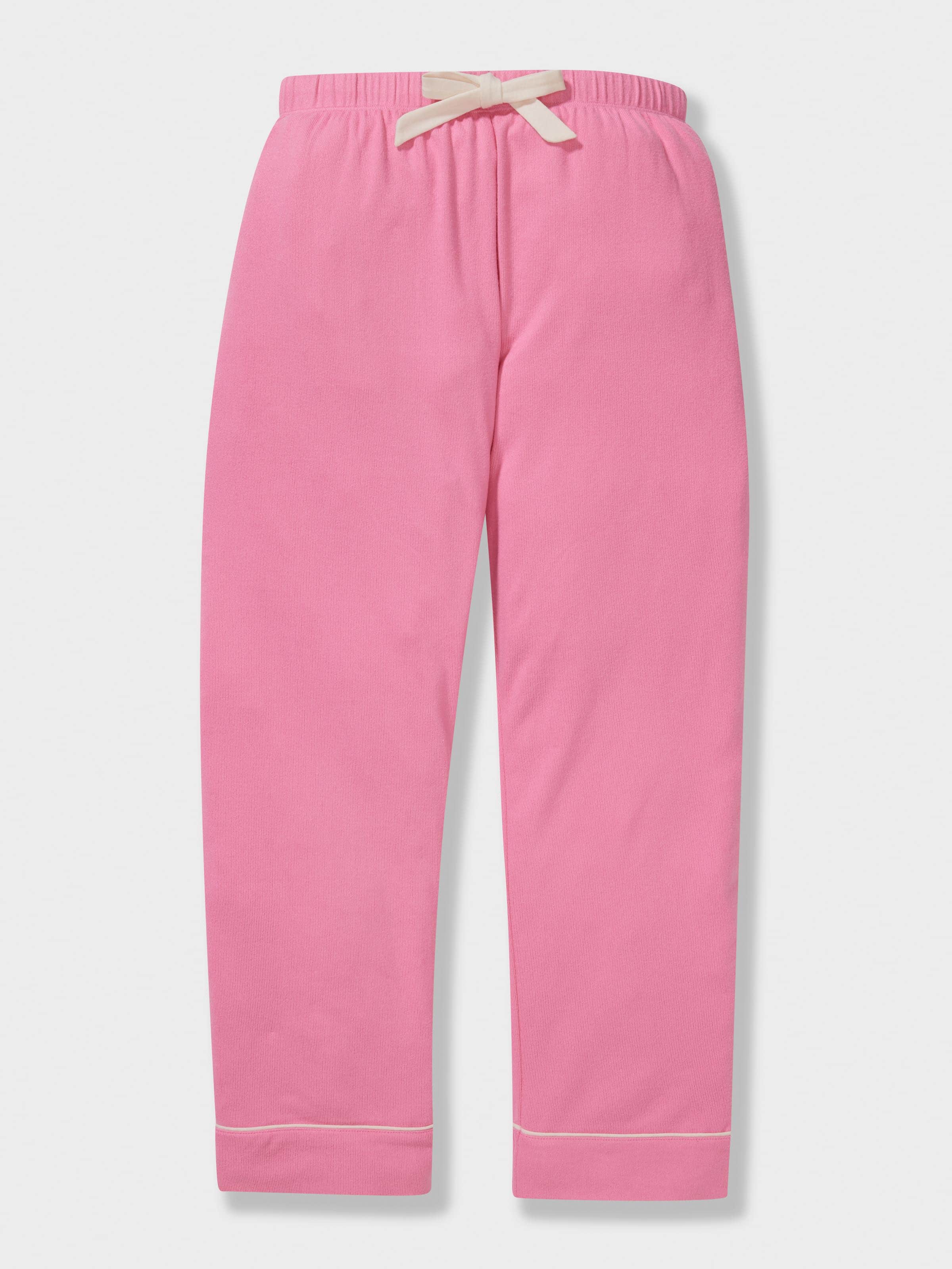 Girls Pink Plush Long Classic Pj Set