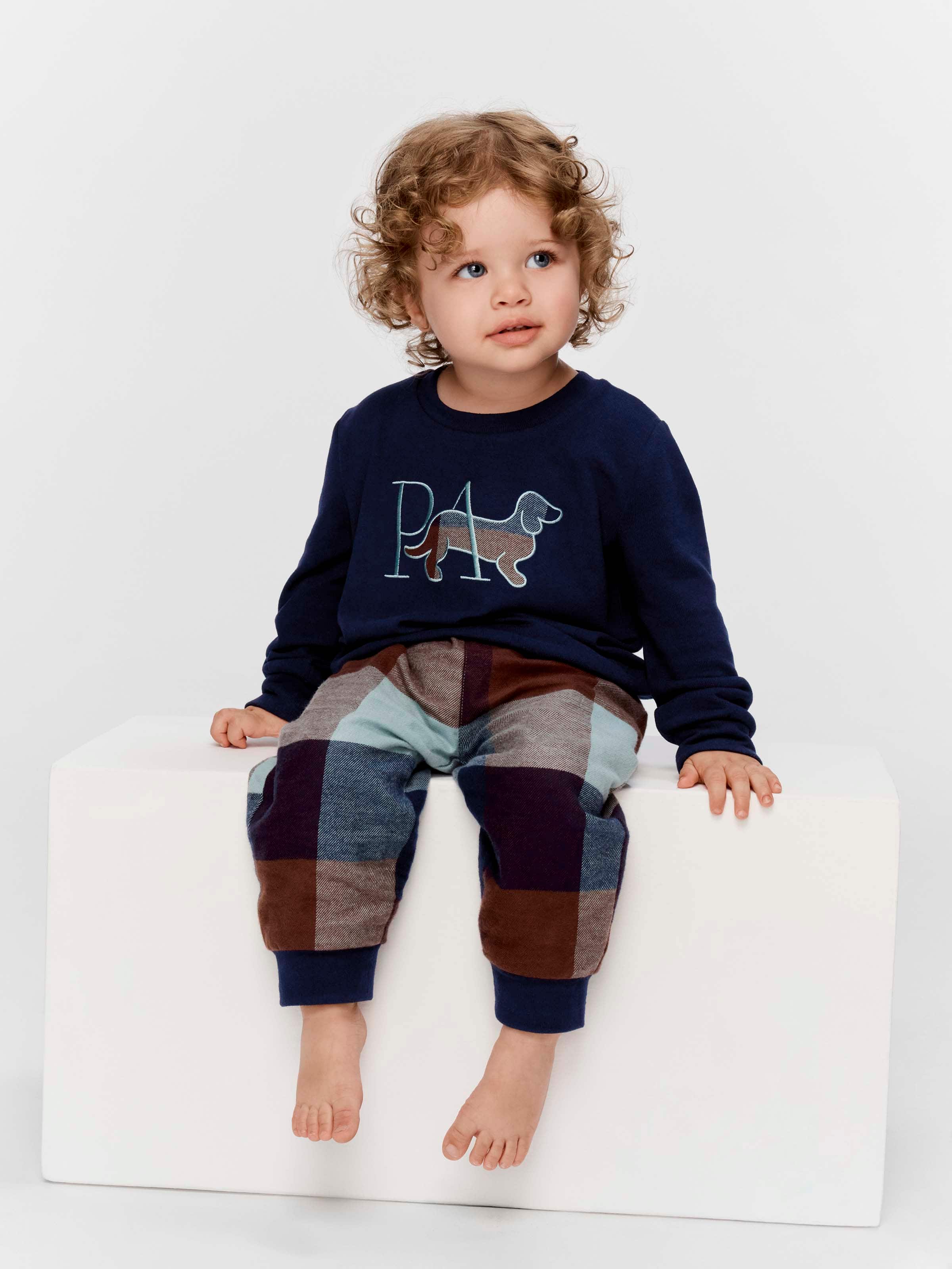 Baby Boy Buffalo Check Long Pj Set