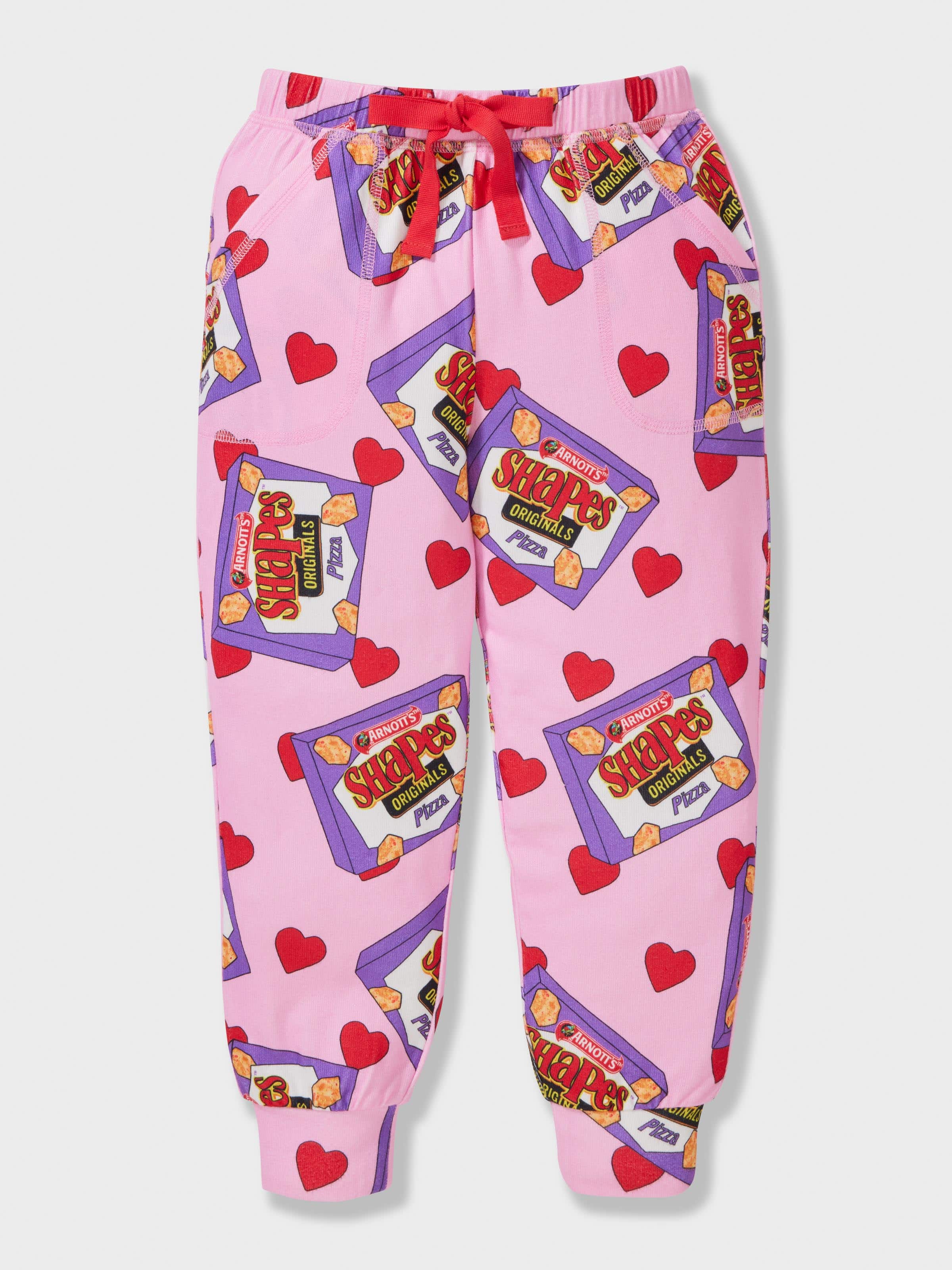 Girls Arnott's Pizza Shapes Long Plush Pj Set