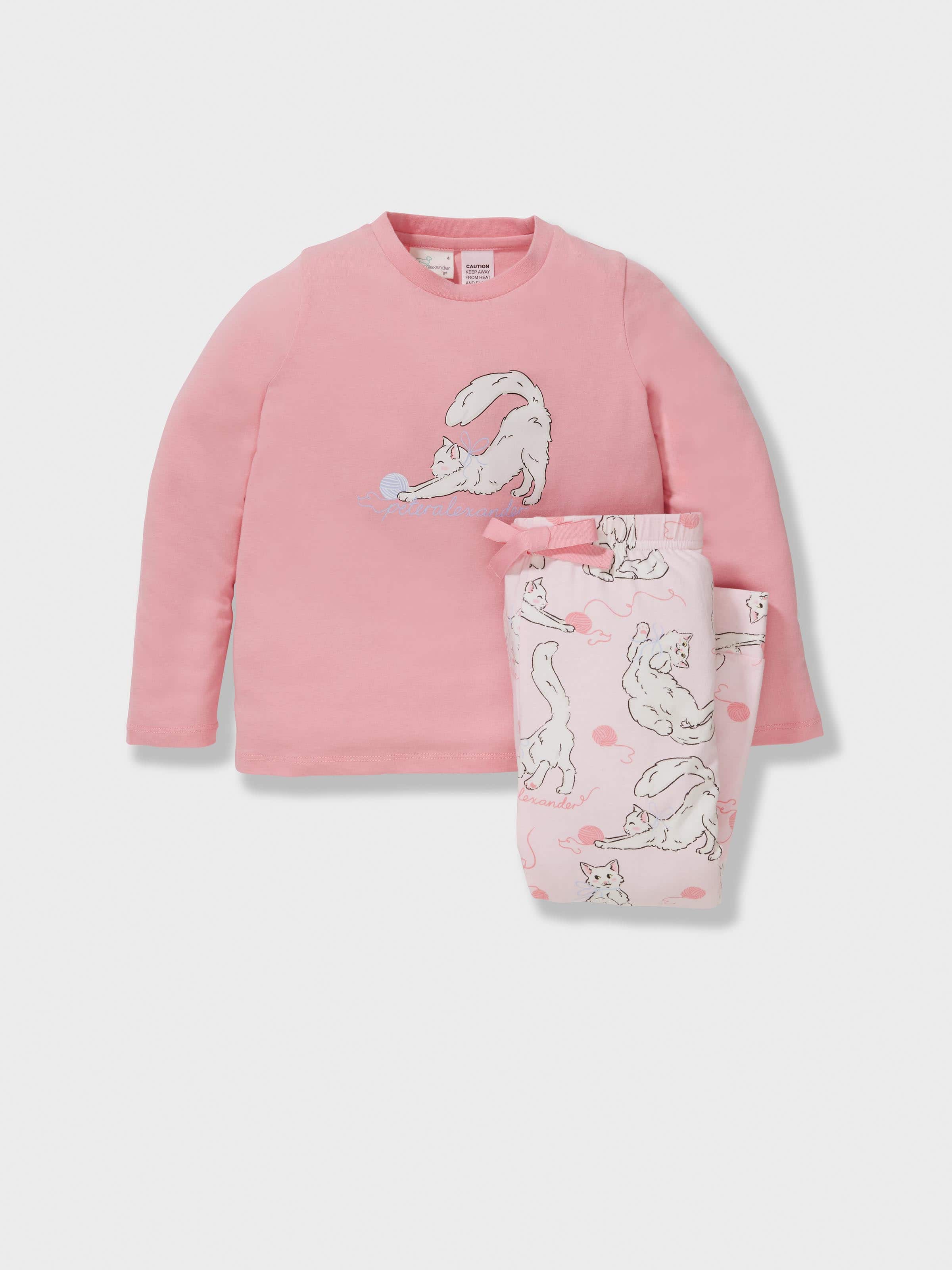 Jnr Girls Kittens Long Pj Set