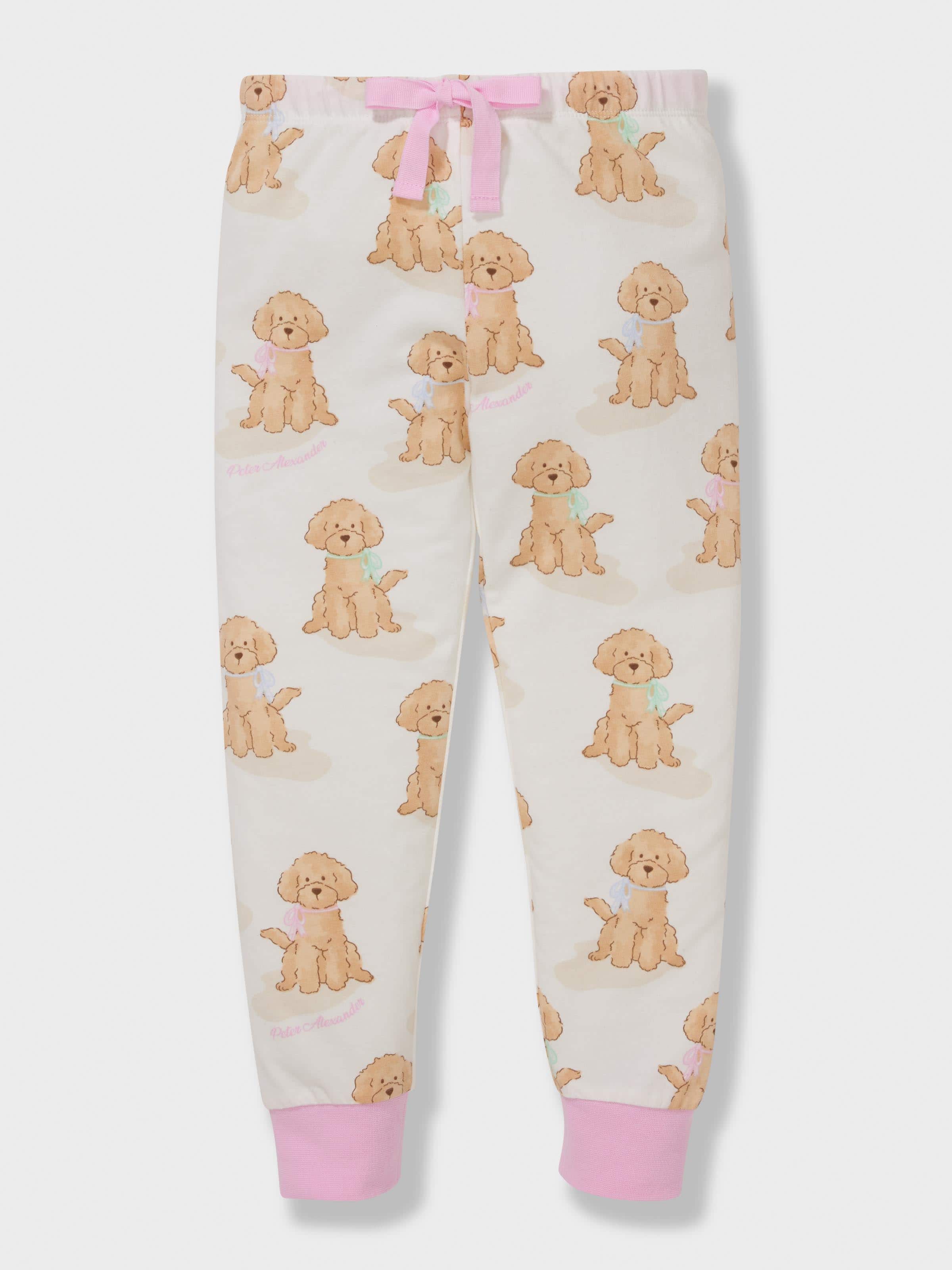 Girls Dog Bows Long Pj Set