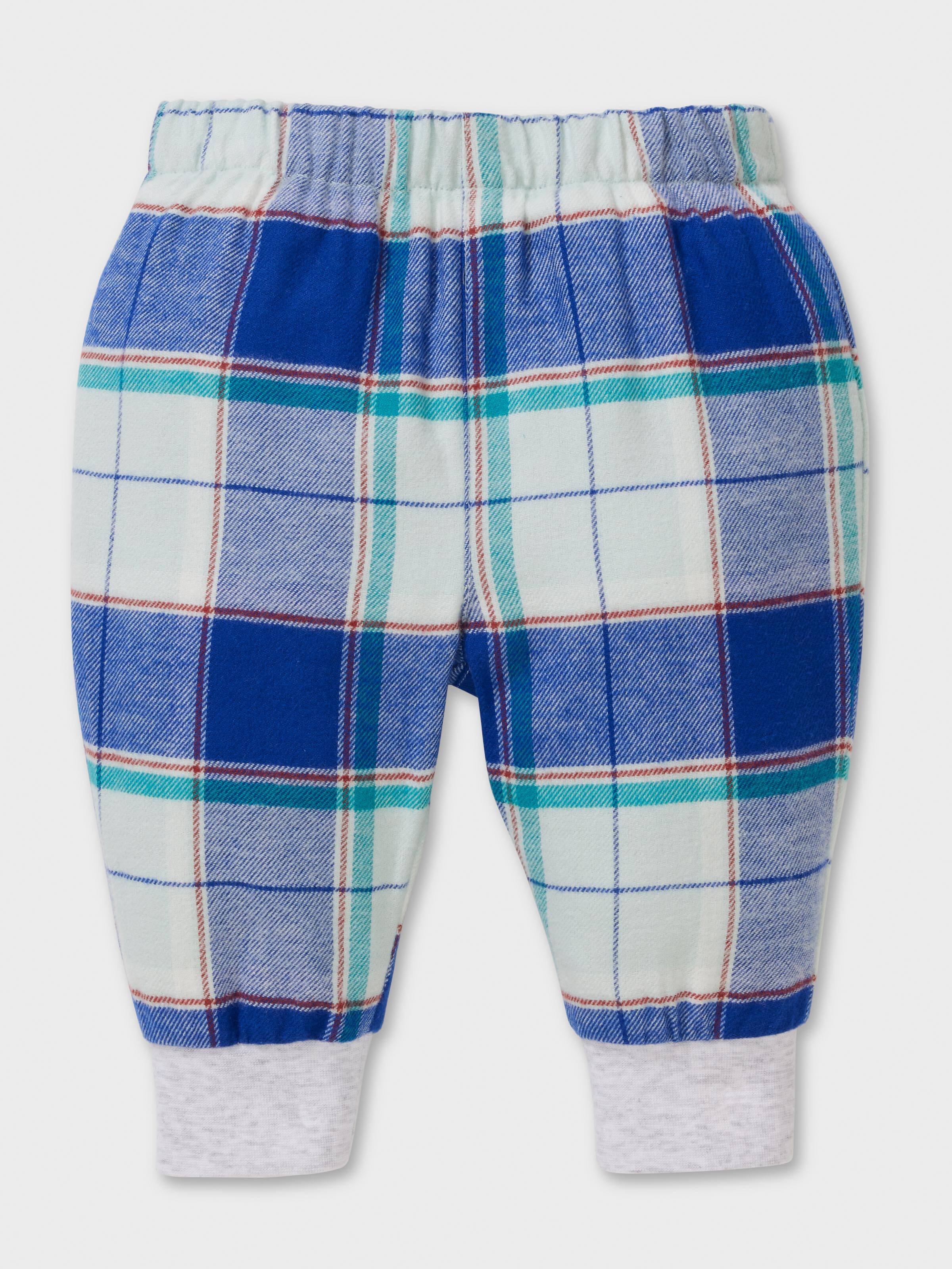 Baby Boy Blue Check Long Pj Set