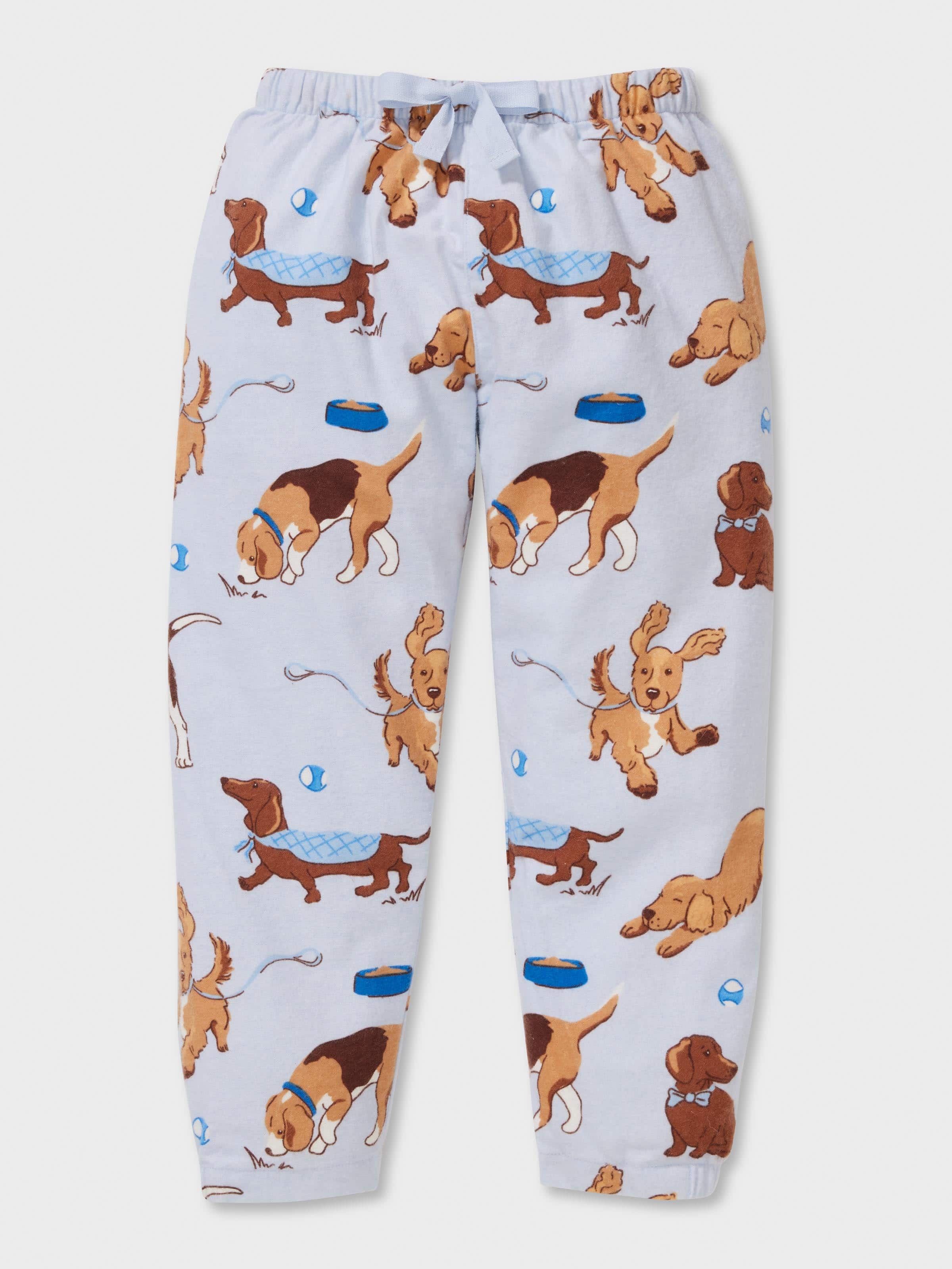 Jnr Boys 100% Cotton Dog Print Classic Long Pj Set