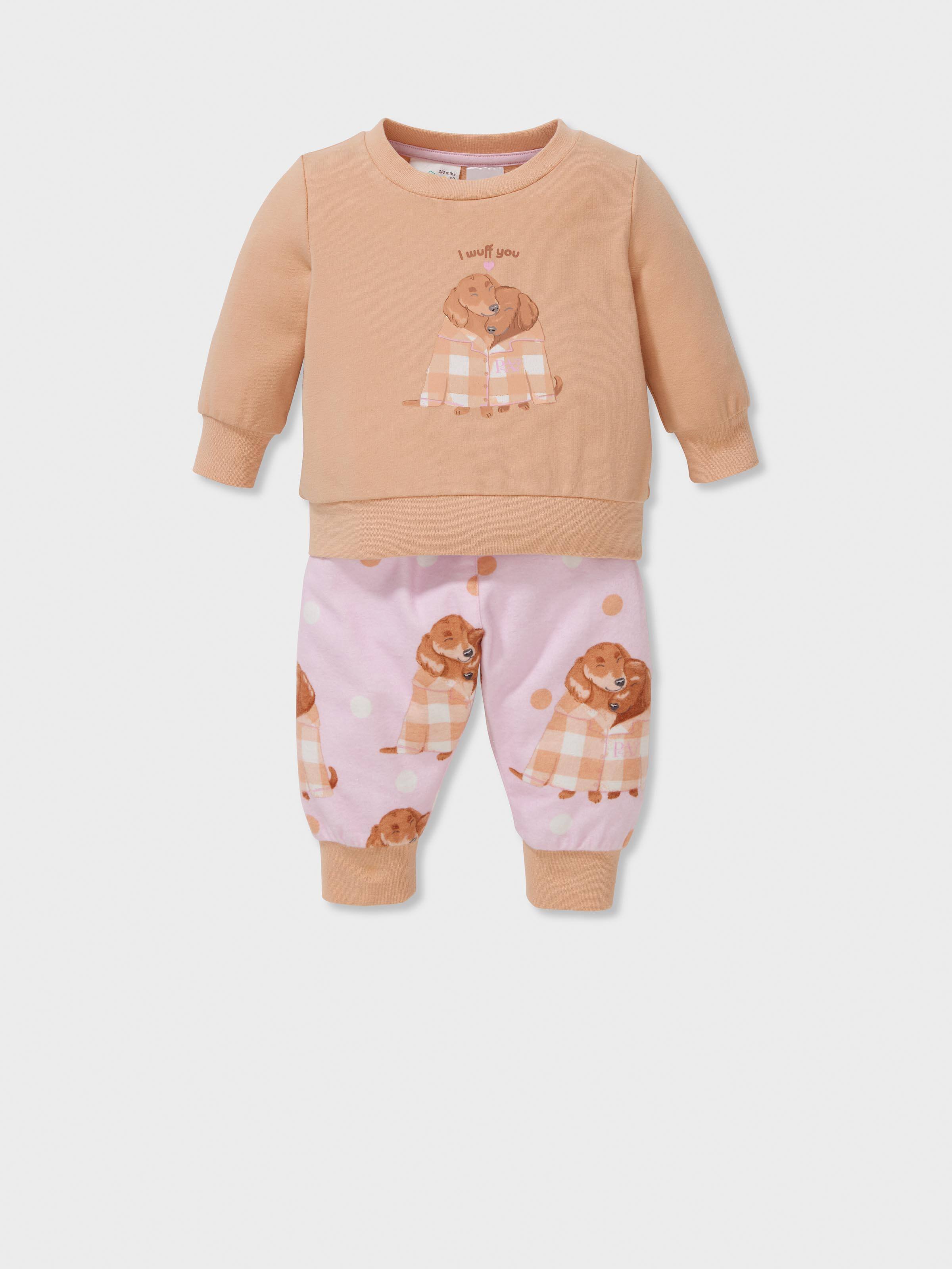 Baby Girl Cuddling Penny Long Pj Set